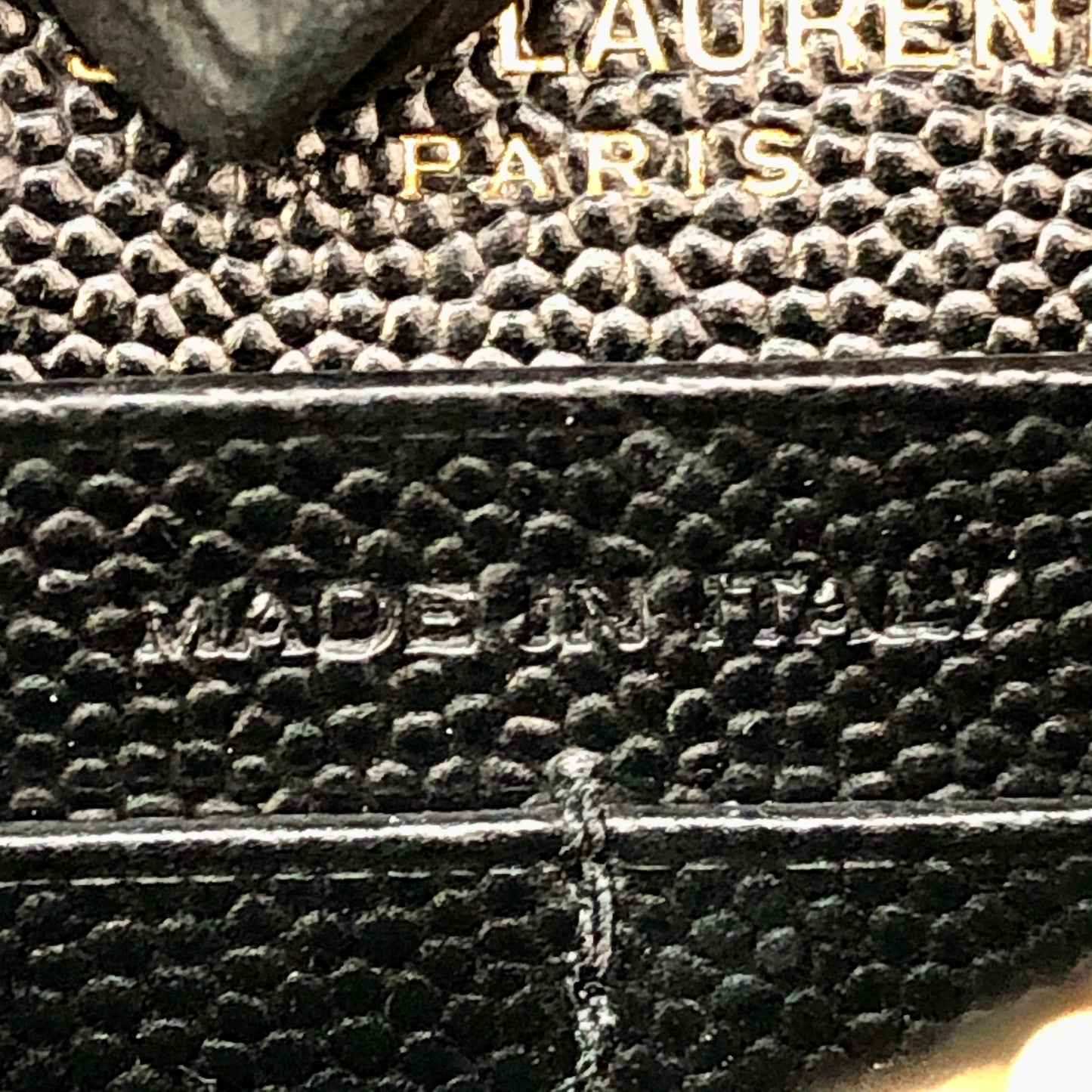 Saint Laurent Envelope Chevron Grain Leather Chain Shoulder Bag Black