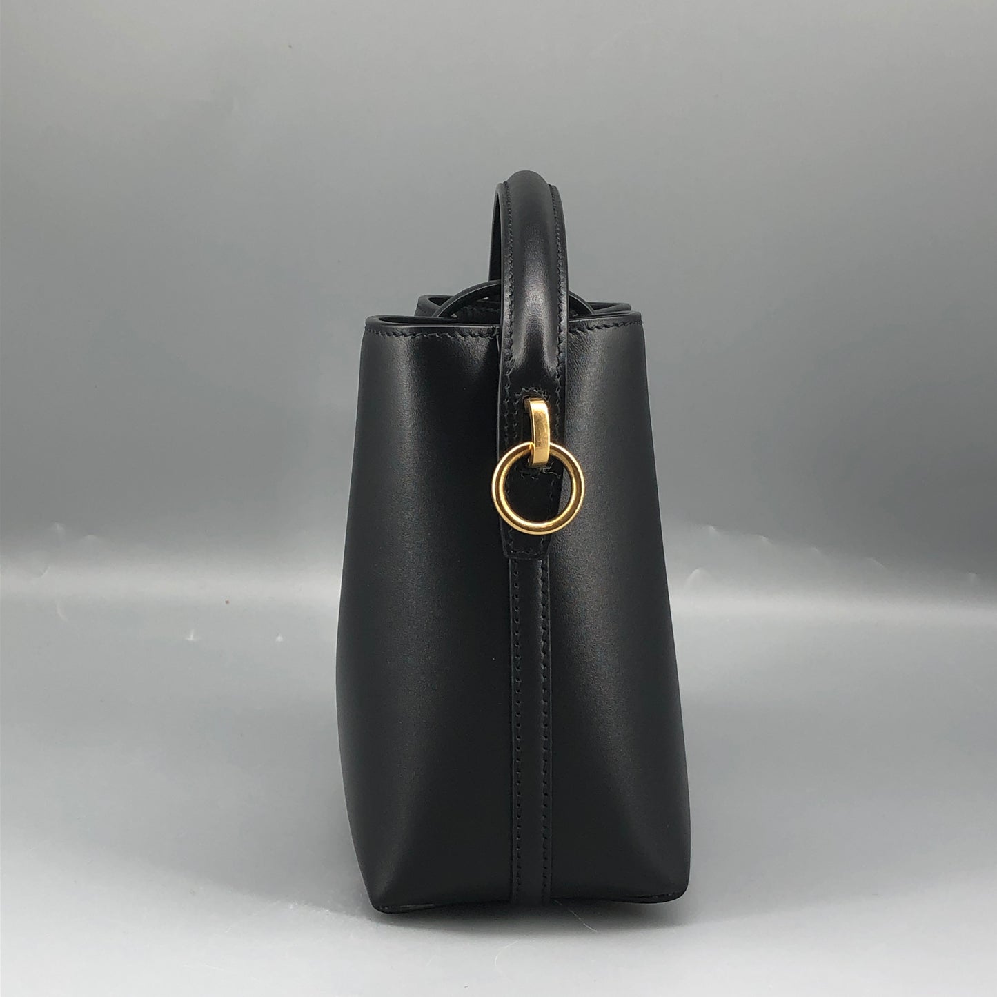 Saint Laurent Shiny Calfskin Le 37 Mini Bucket Bag Black