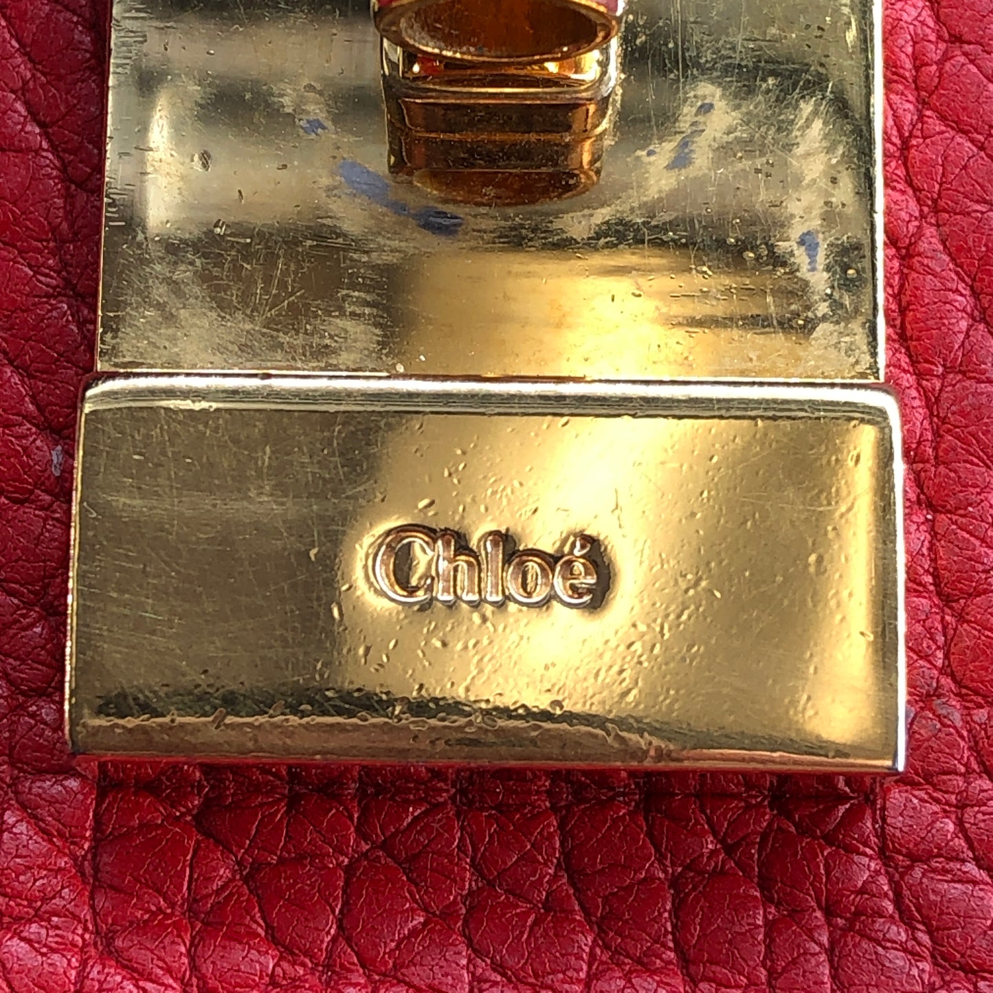 Chloe Drew Medium Leather Crossbody Bag Red