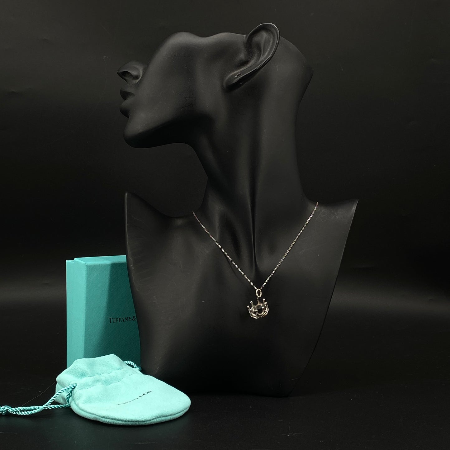 Tiffany & Co. Crown Pendant 925 Sterling Silver Necklace