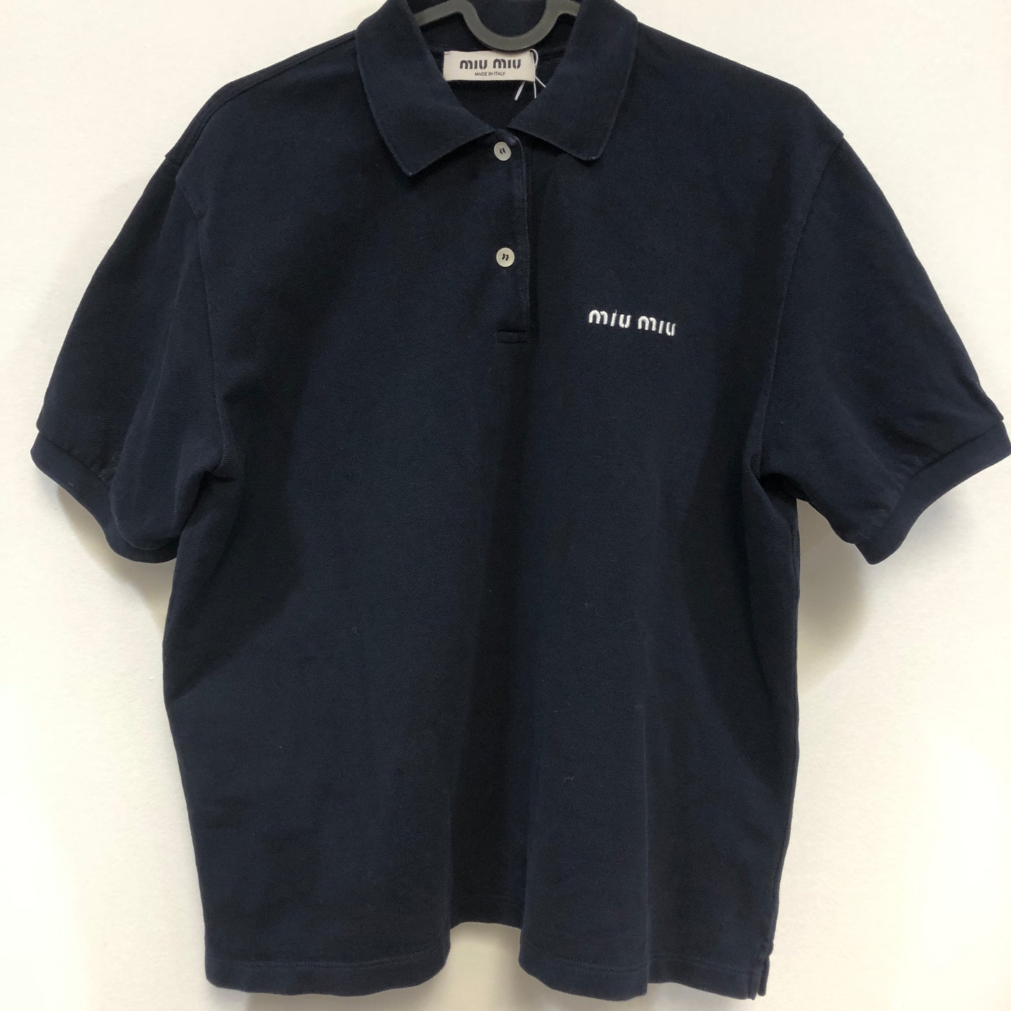 Miu Miu Dark Blue Short Sleeve Polo Shirt