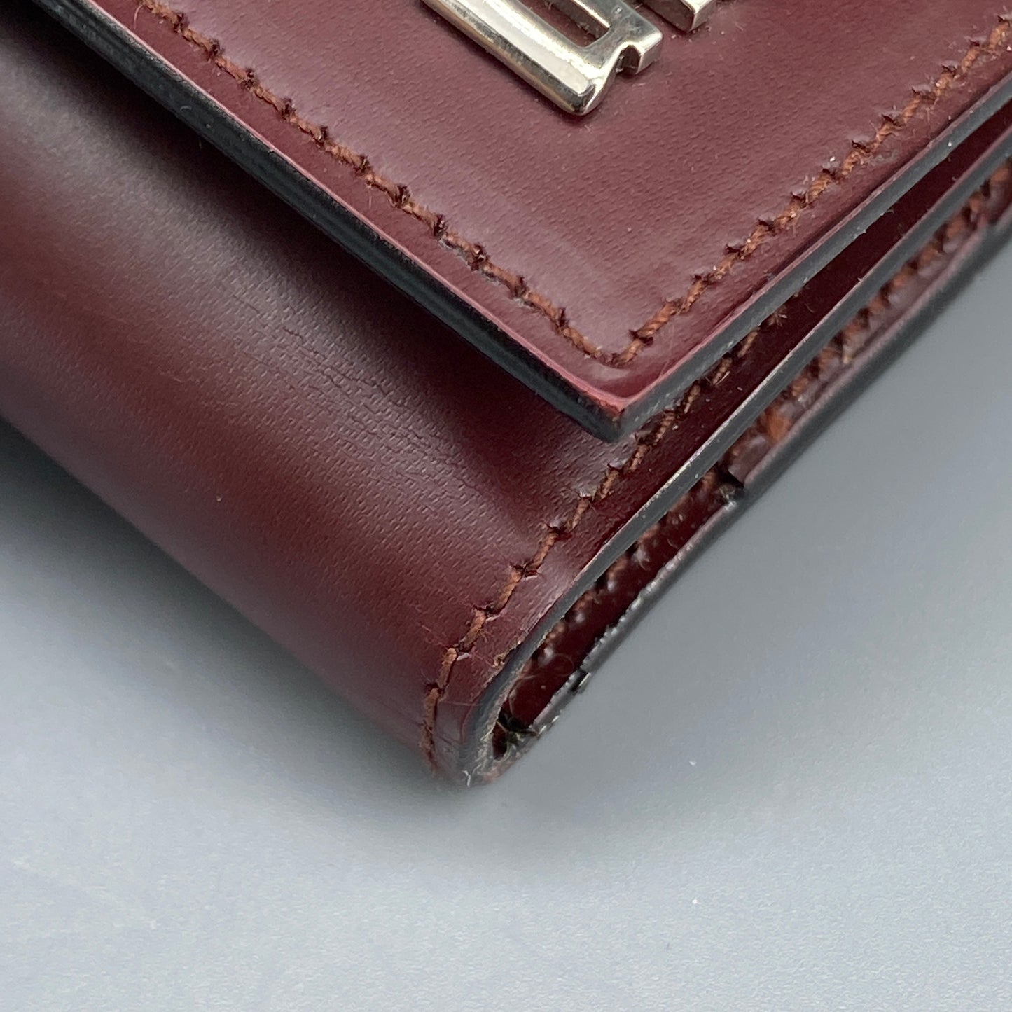 Ferragamo Reddish-Brown Leather Key Case