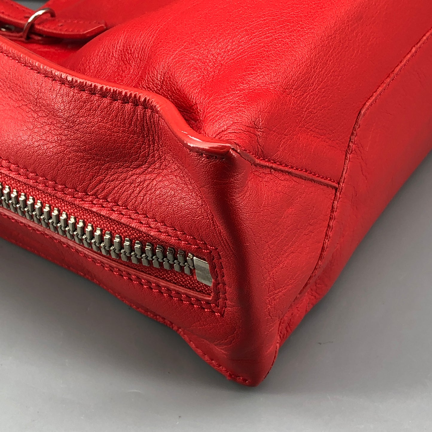 Balenciaga Mini City Lambskin Leather Handbag Red