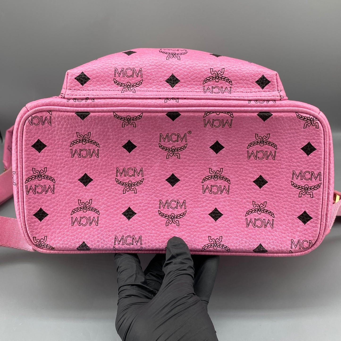 MCM Pink Visetos Print Backpack