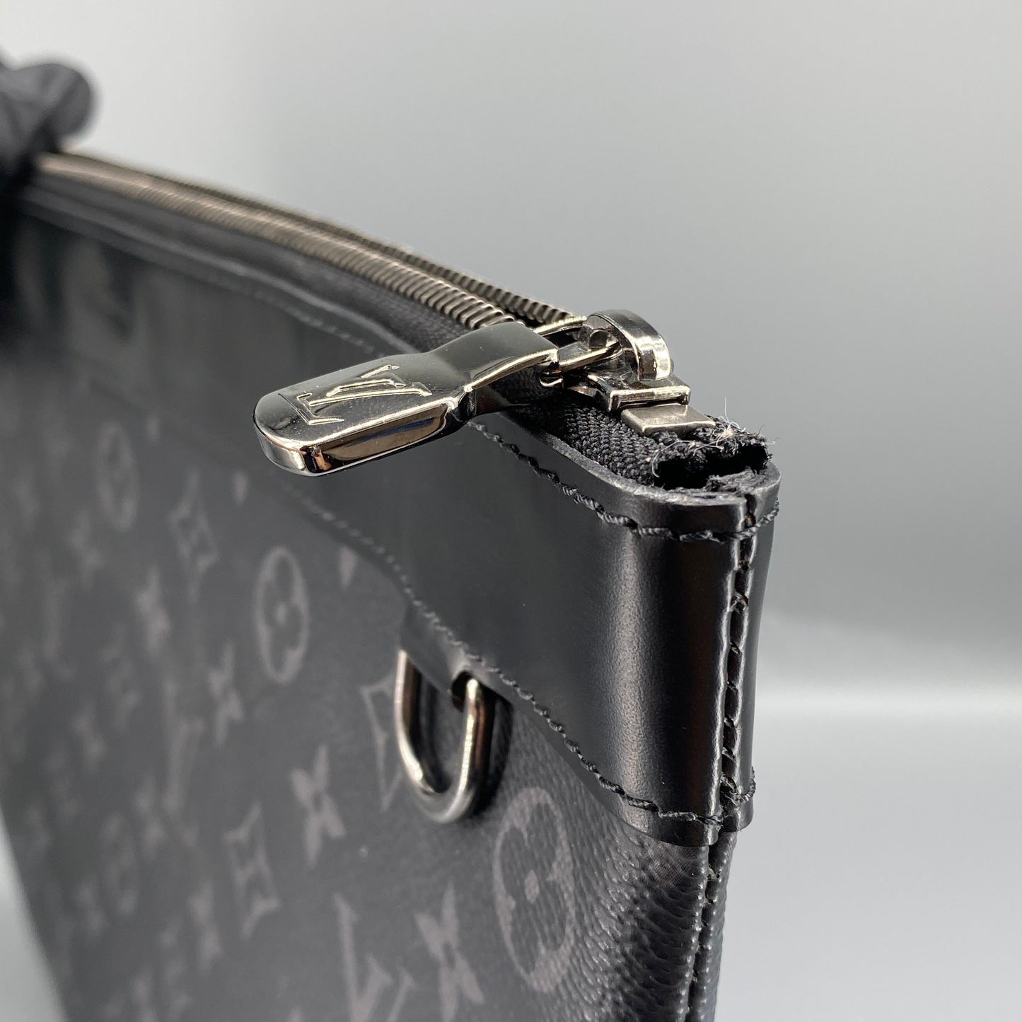 Louis Vuitton Black Monogram Eclipse Canvas Zip Pouch Clutch Bag