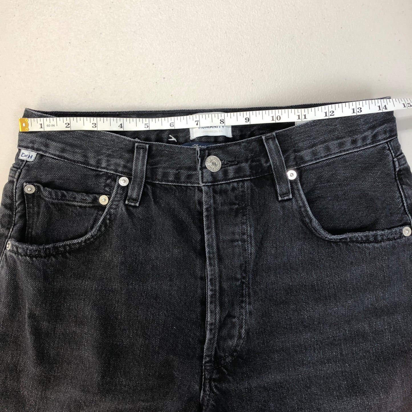 Citizens of Humanity High-Waisted Denim Shorts 26 Black