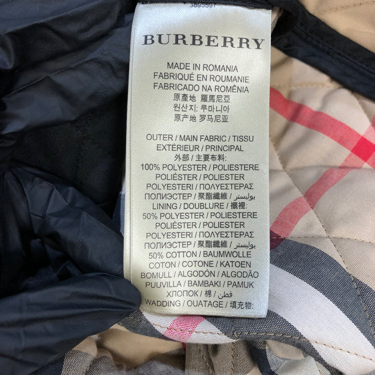Burberry Black Quilted Double Breasted Coat Size S