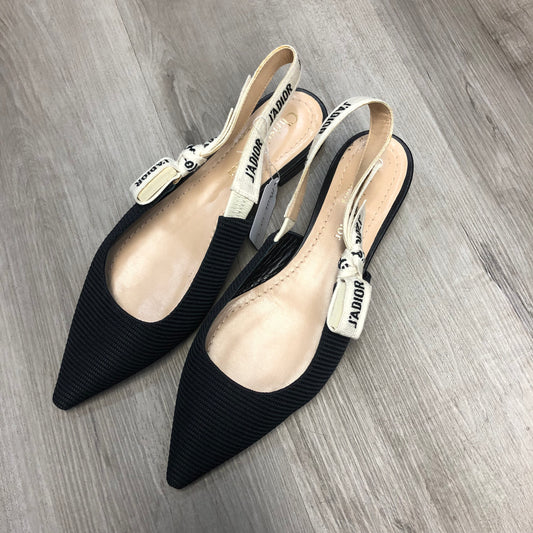 Christian Dior Women J’Adior Slingback Heels Shoes Black Size 36
