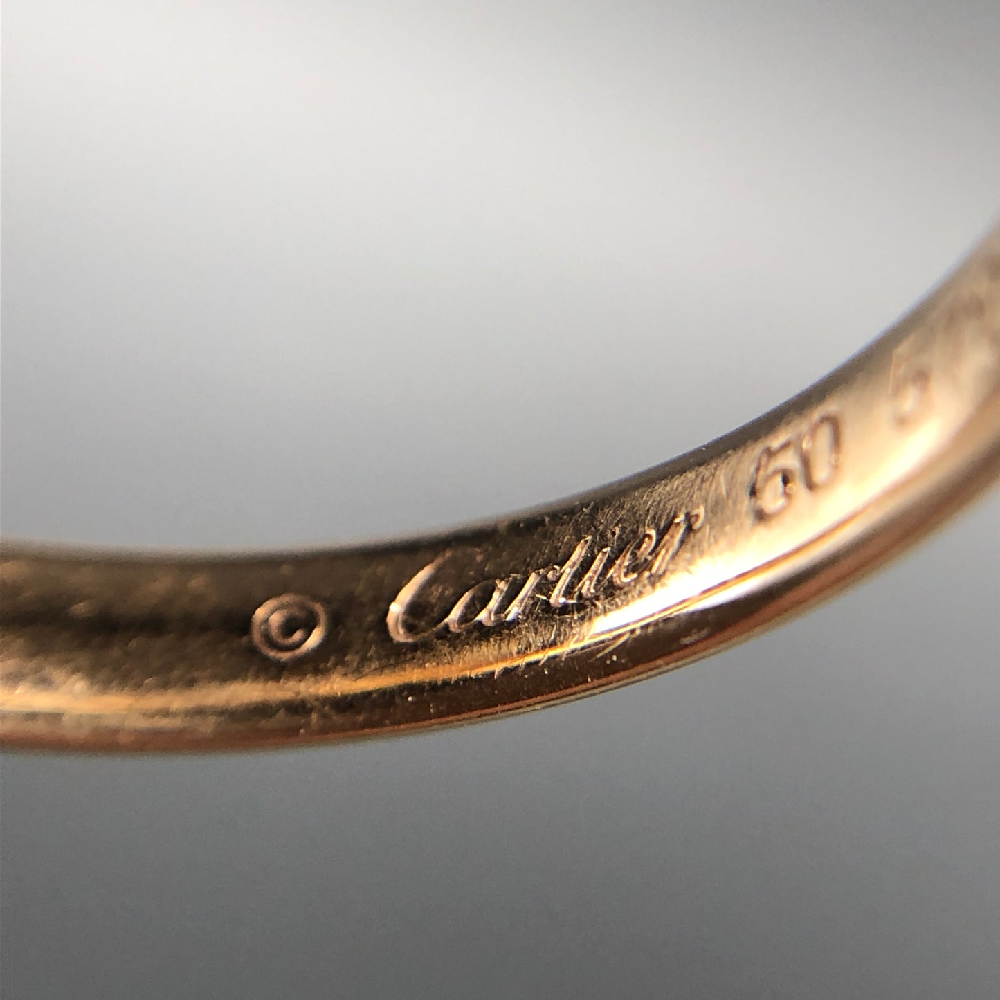 Cartier Trinity AU750 Yellow Gold Diamond Three Interlocking Ring Size 50mm