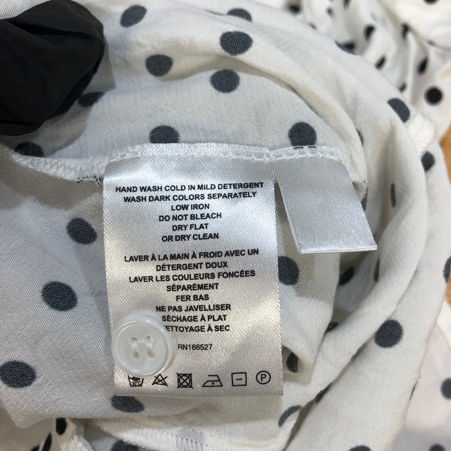 GUIZIO Black & White Polka Dot Shirt Dress S
