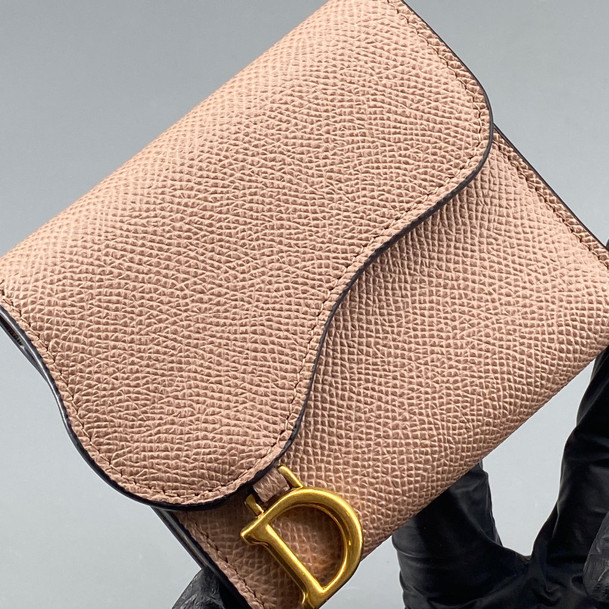 Christian Dior Nude Saddle Trifold Wallet