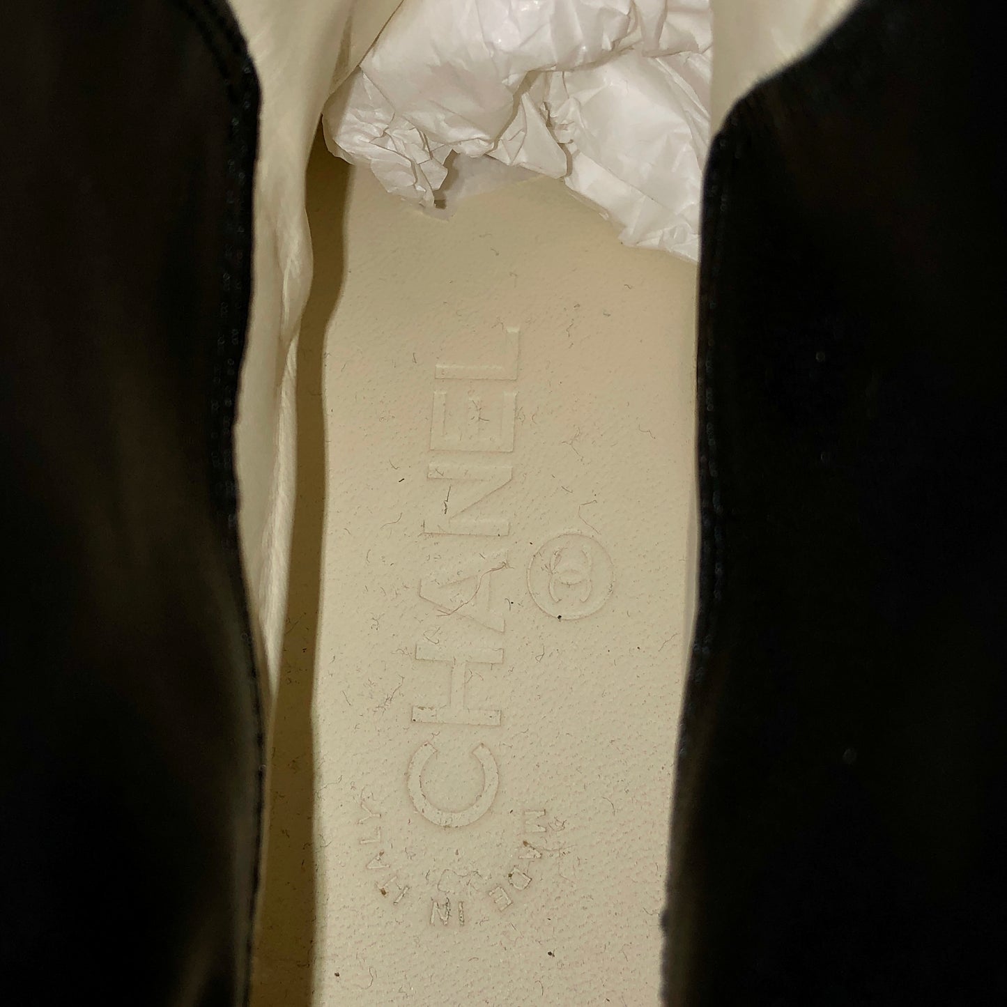Chanel Black Quilted Leather Knee-High CC Logo Boots Size 36.5