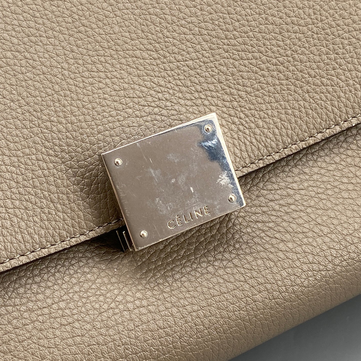 Celine Trapeze Medium Taupe Leather Suede Wing Bag