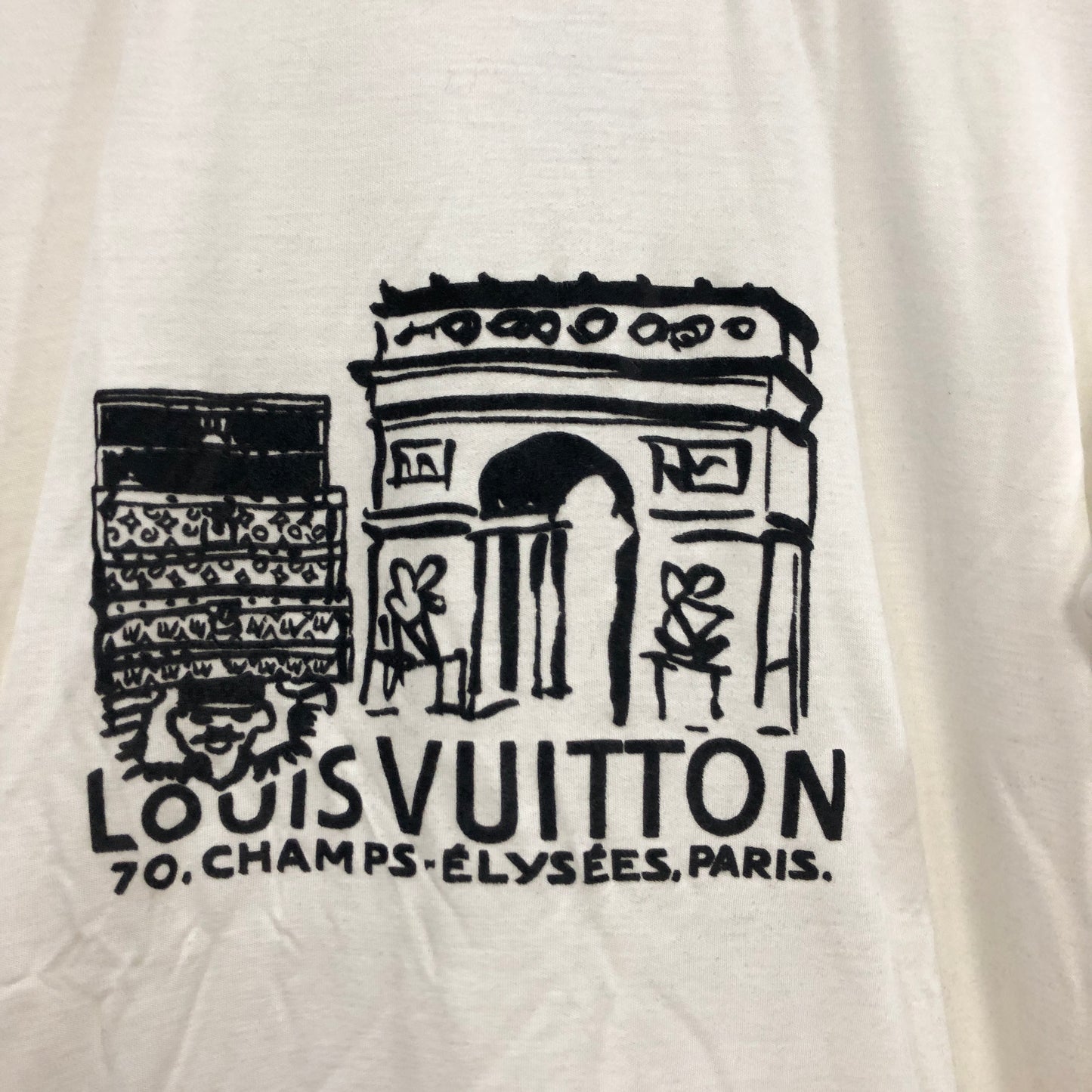 Louis Vuitton White Arch of Triumph Print T-Shirt Size S