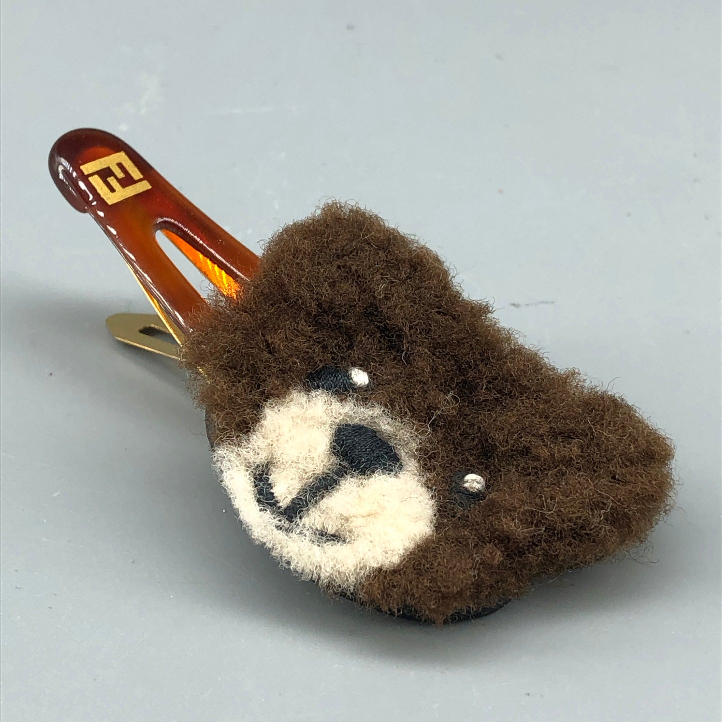 Fendi Kids Plush Bear Resin Alligator Hair Clip