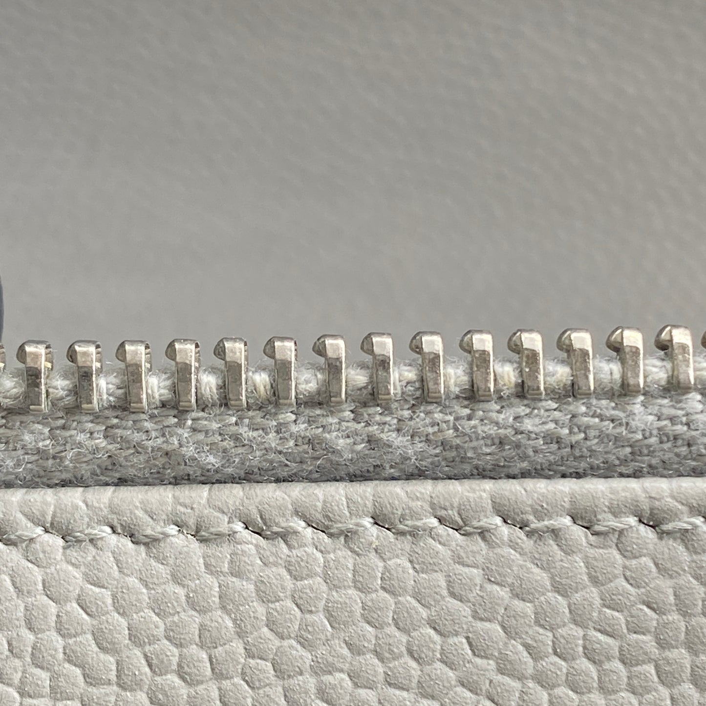 Saint Laurent Light Grey Chevron‑Quilted Long Wallet