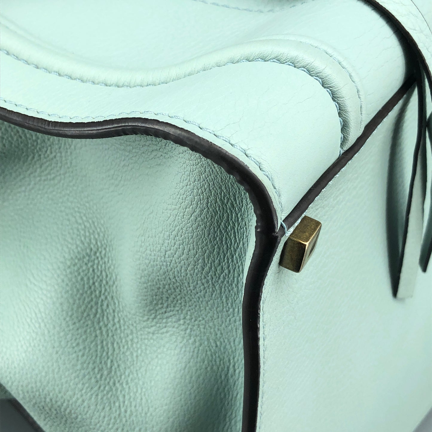 Celine Tiffany Blue Smooth Leather Luggage Handbag