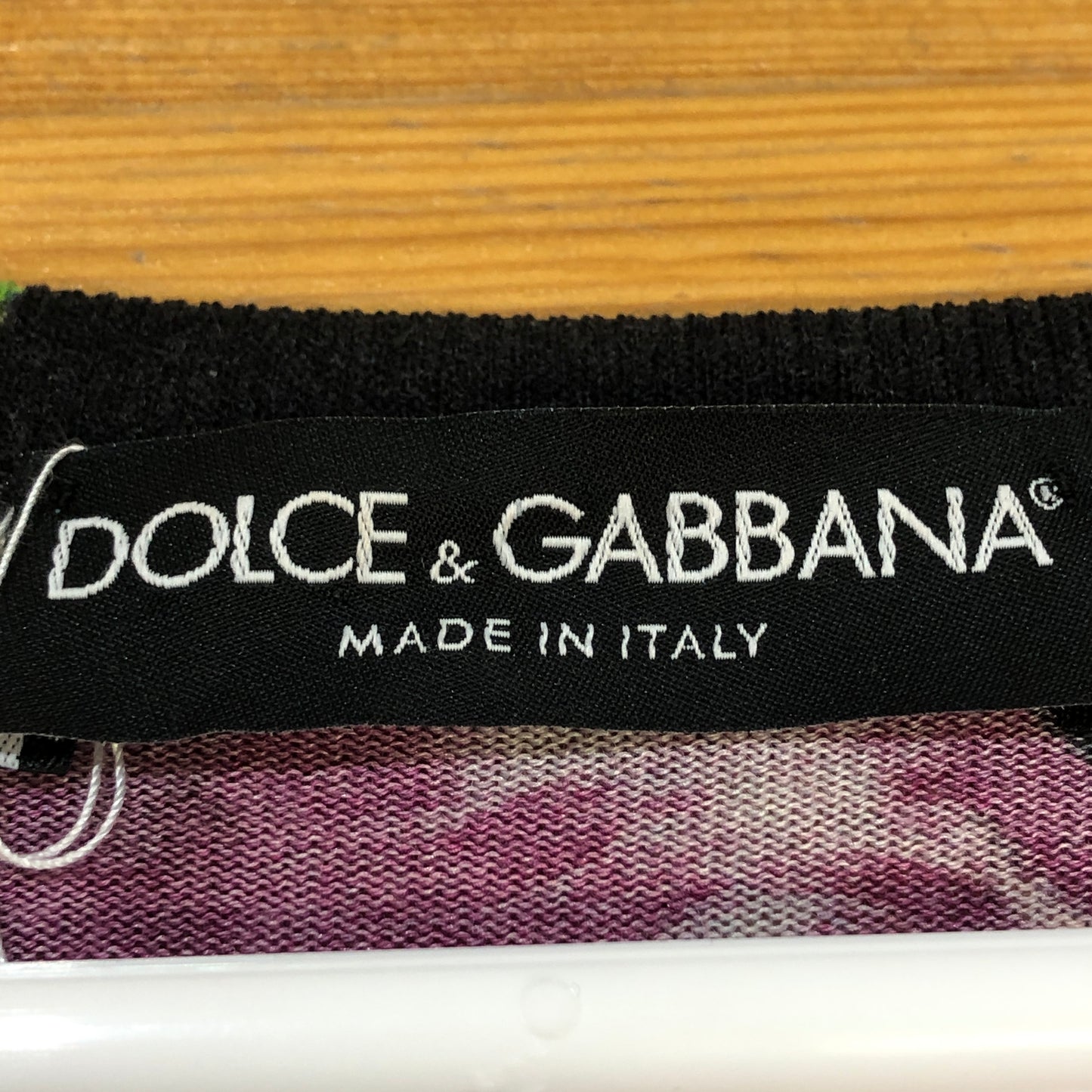 Dolce & Gabbana Black Purple Floral V‑Neck Long Sleeve Top 44