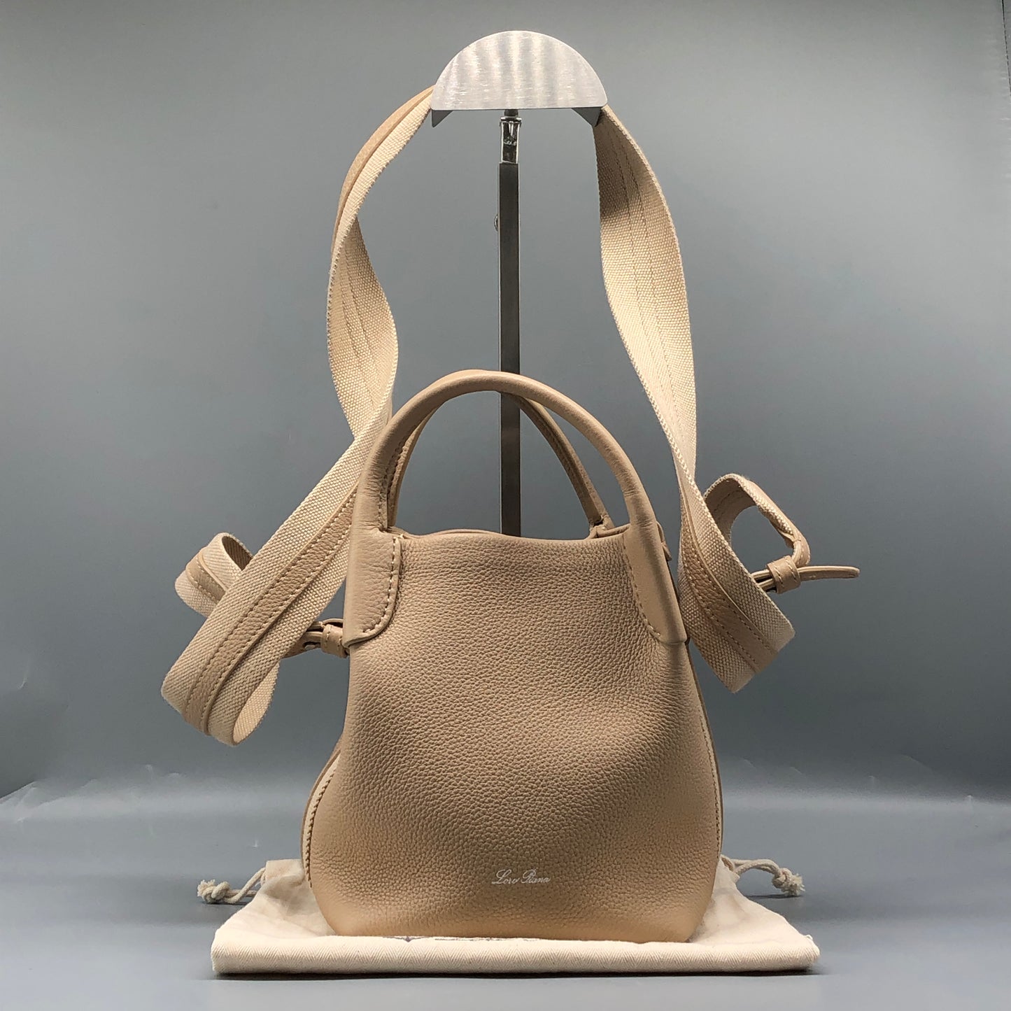 Loro Piana Beige Leather Bucket Bag