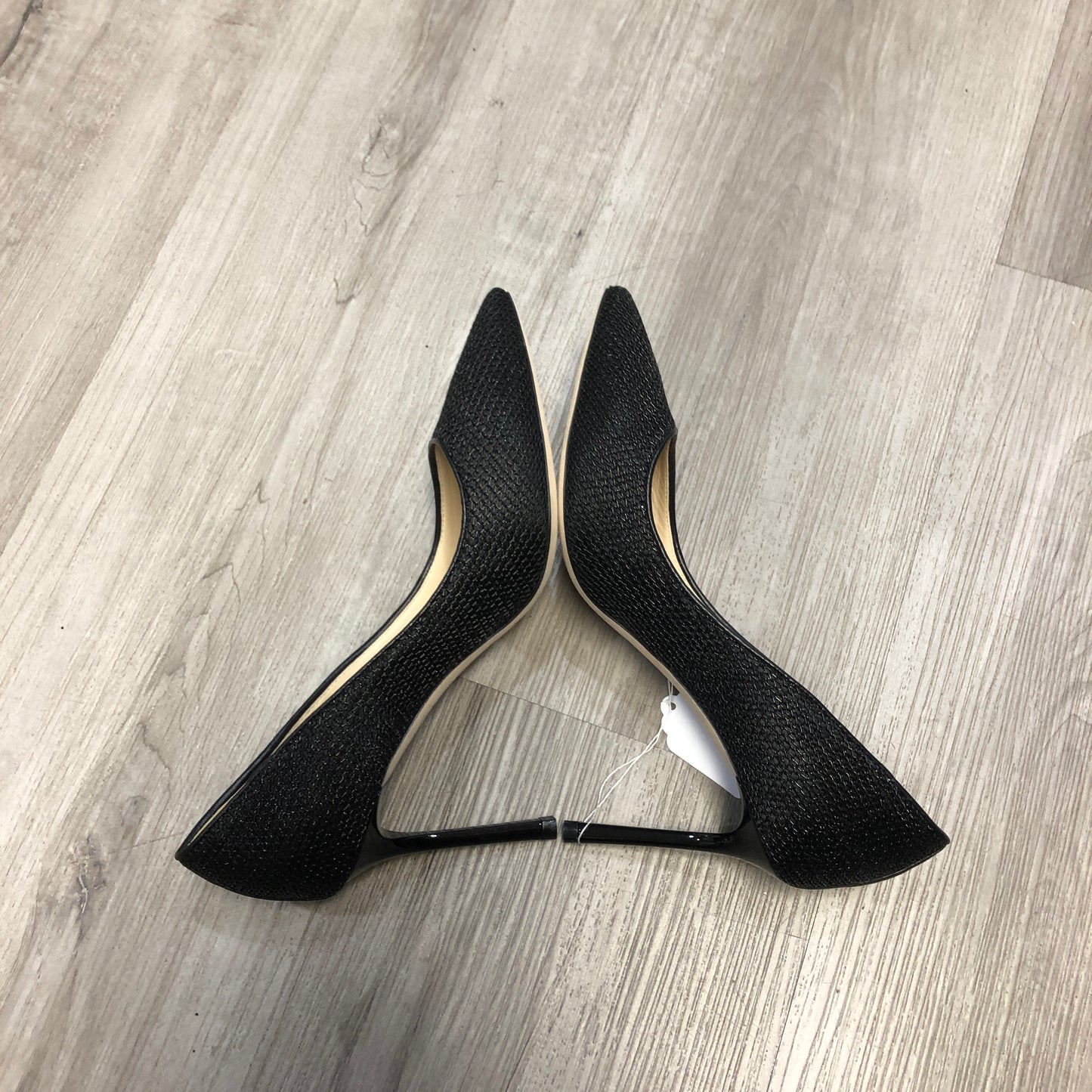 Jimmy Choo Women‘s Glitter Fabric Pointed Toe Stiletto Pumps Shoes 35.5 Black