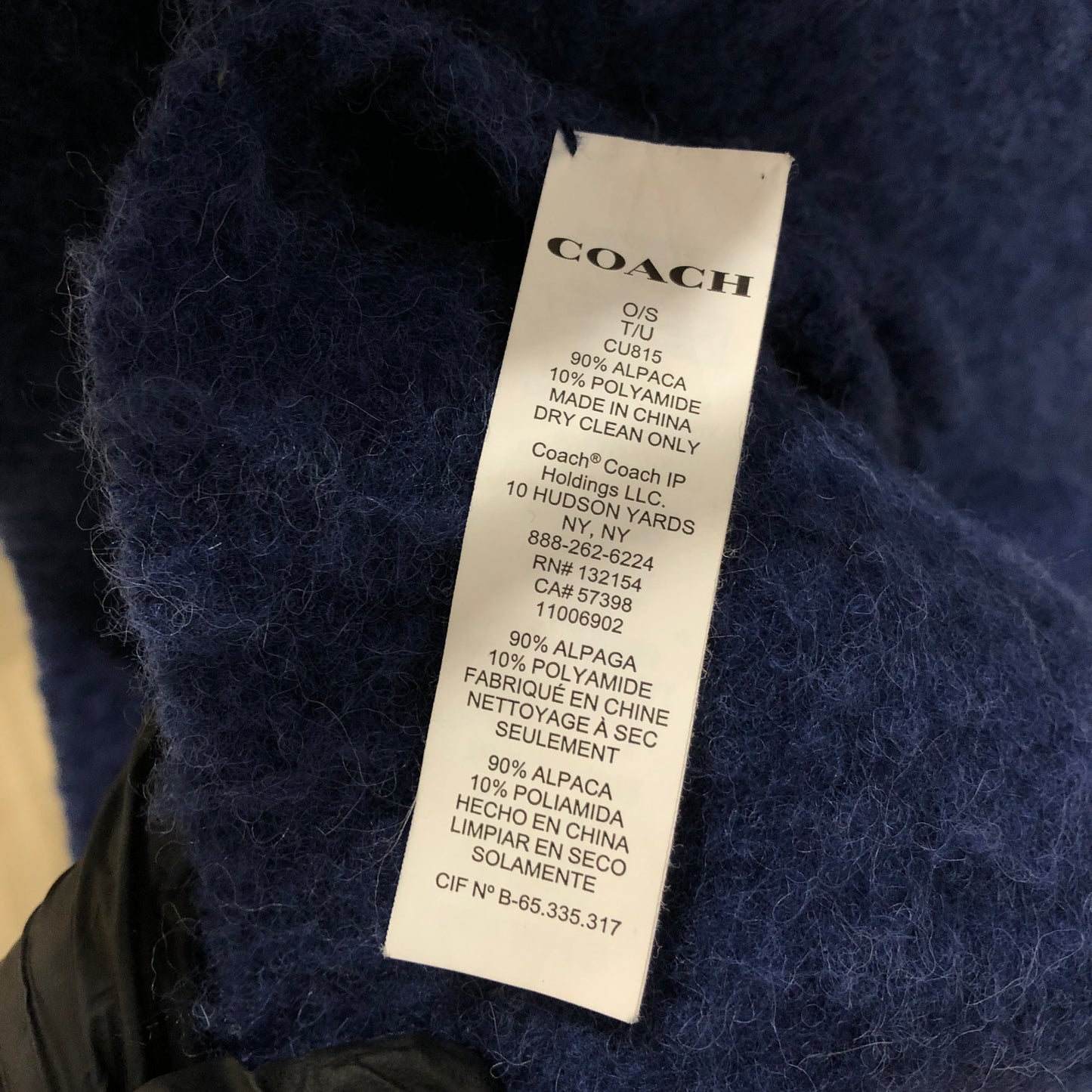 Coach Indigo Wool Fringe Long Scarf 66*12inches