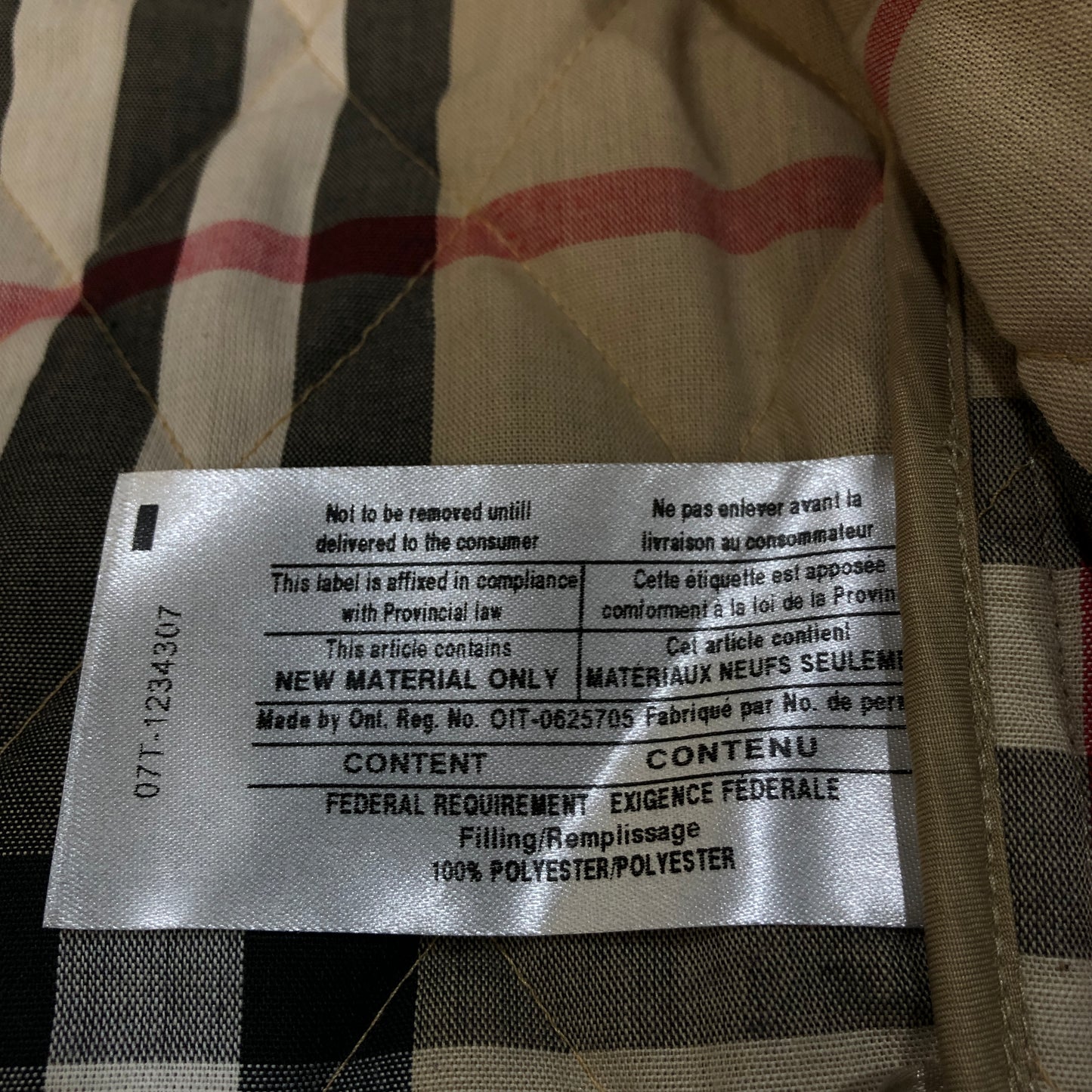 Burberry Beige Quilted Trench Coat Size 4