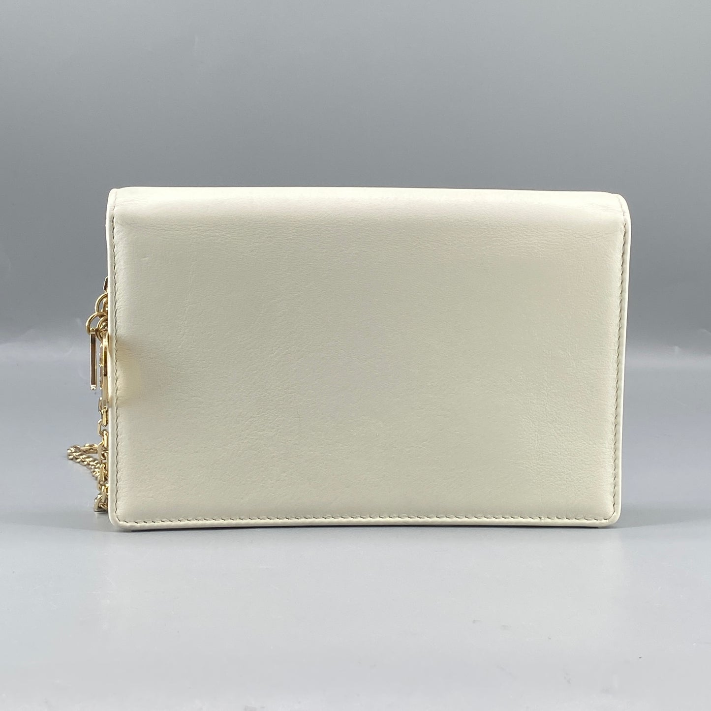 Christian Dior Cream Leather Valentine’s Limited Embossed Heart WOC Crossbody Bag