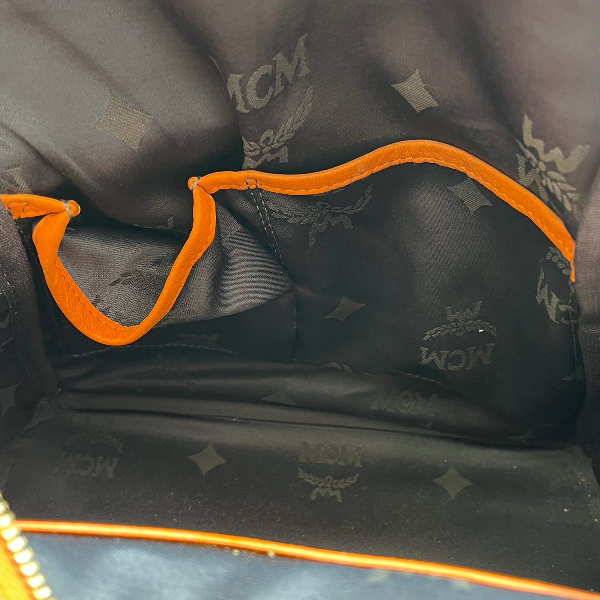 MCM Orange Visetos Backpack