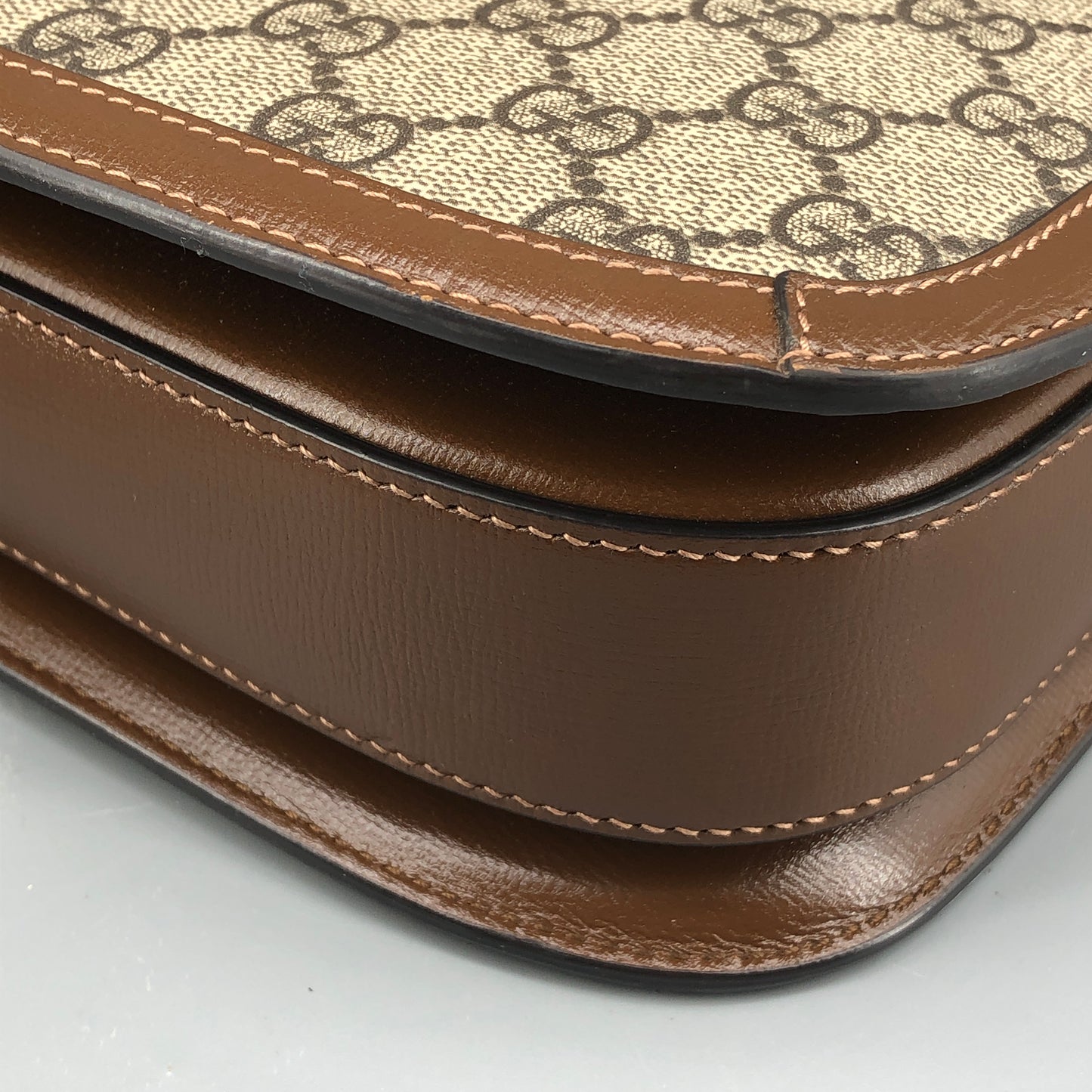 Gucci 1955 Horsebit GG Canvas Crossbody Bag Beige Caramel