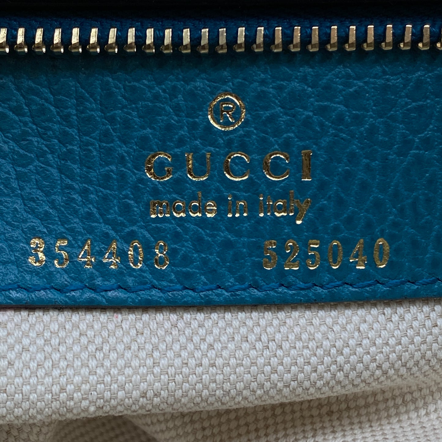 Gucci Grained Leather Tote Bag  Navy