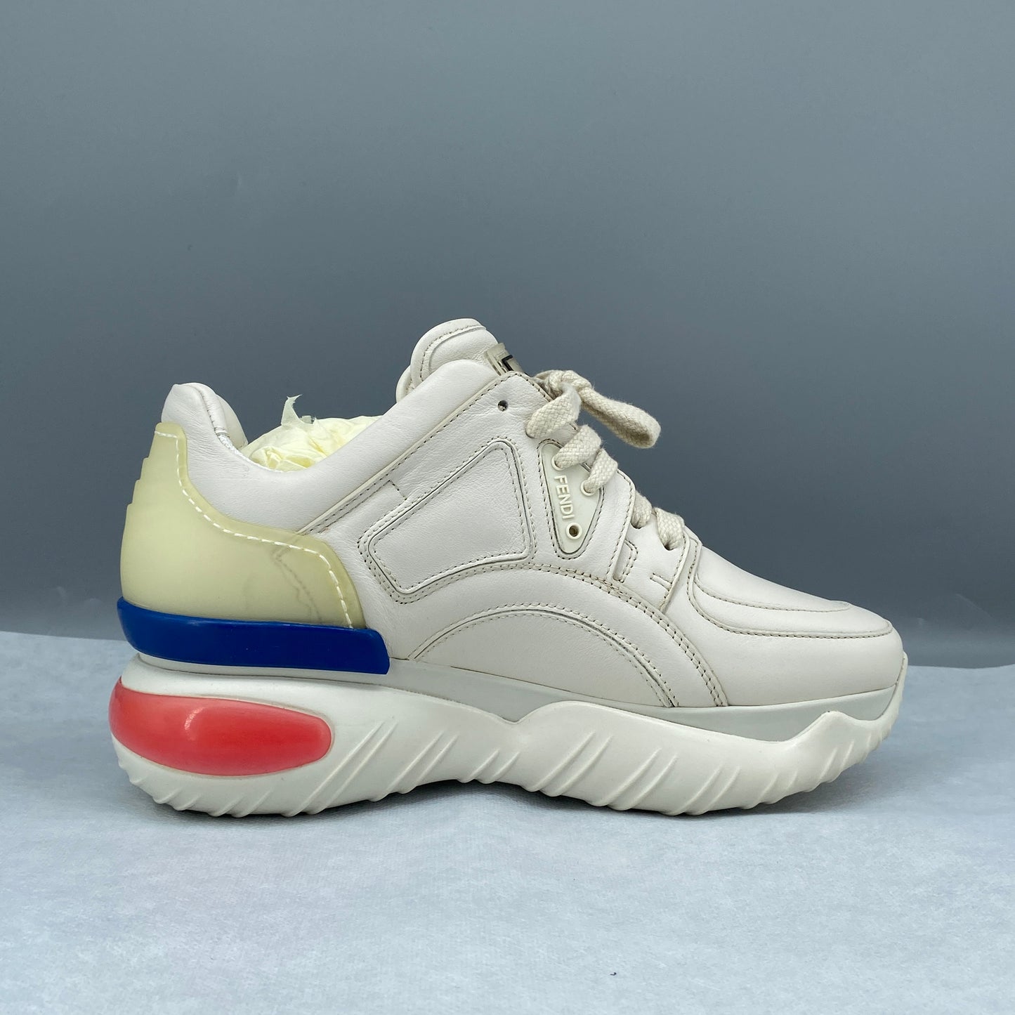 FENDI Women‘s Sneakers Size 36 Cream Blue Pink
