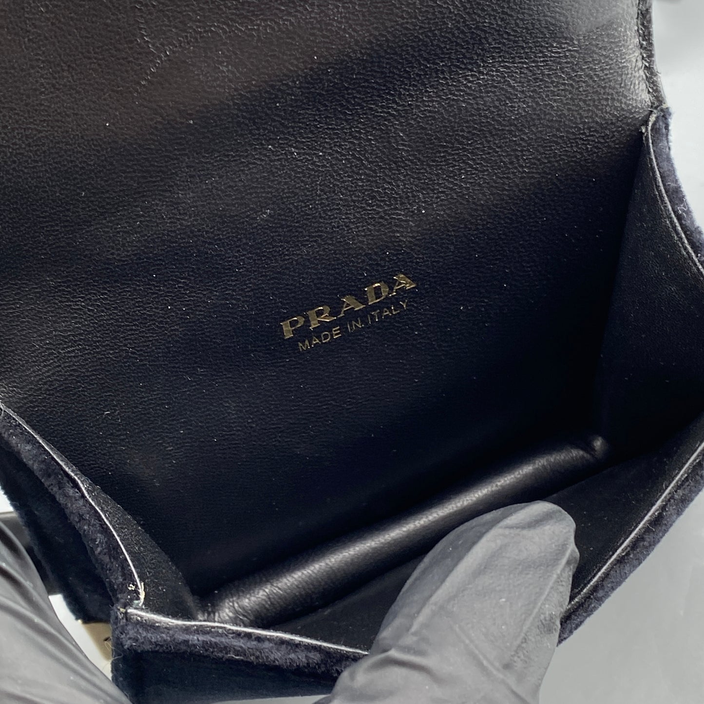 Prada Velvet City Calfskin Micro Cahier Bag Black