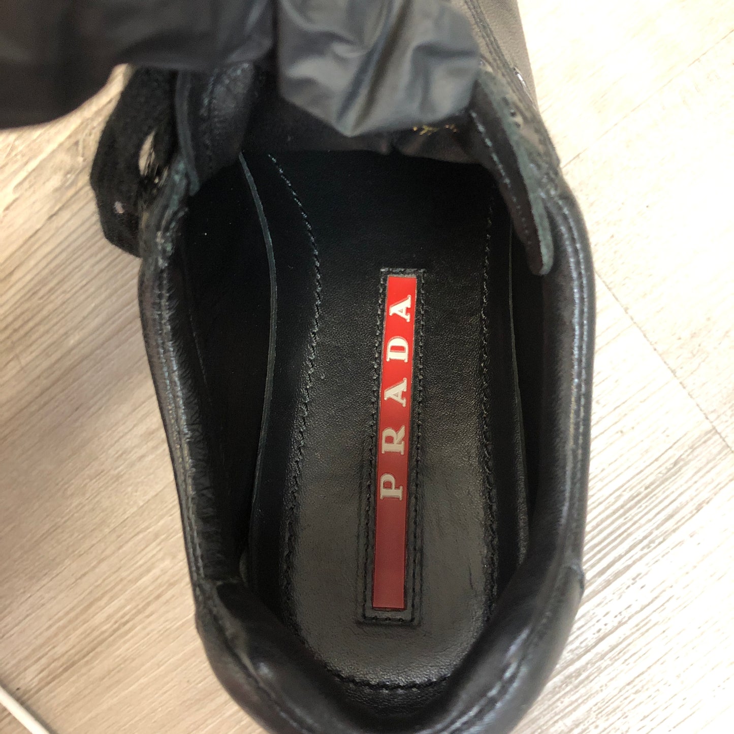 Prada Women's Black Leather Low-Top Sneakers Size 36