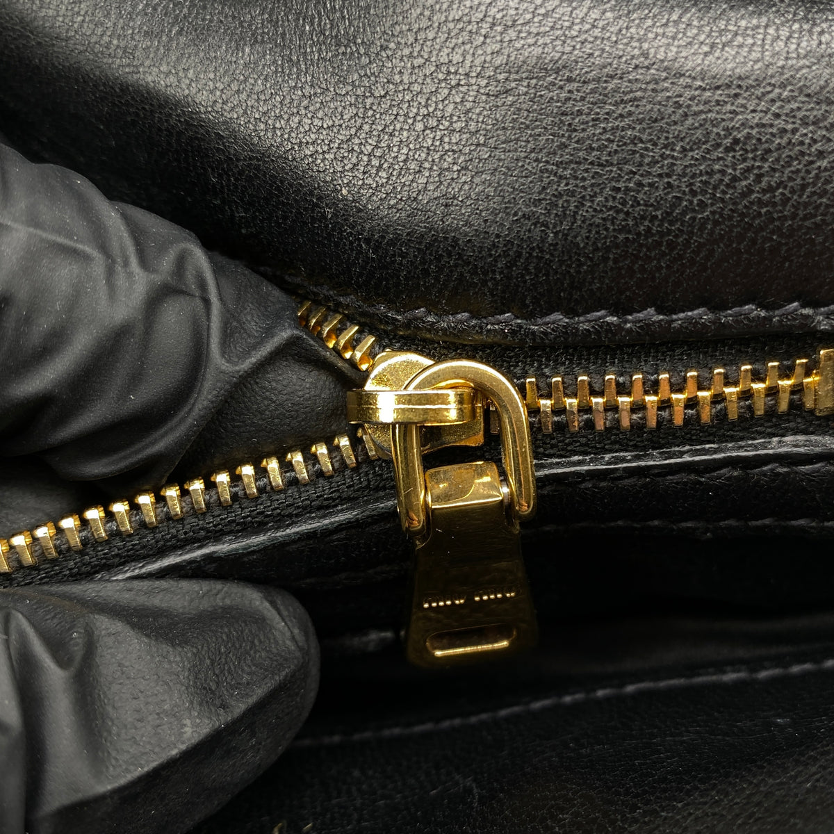 Miu Miu Matelasse Leather Crossbody Bag Black
