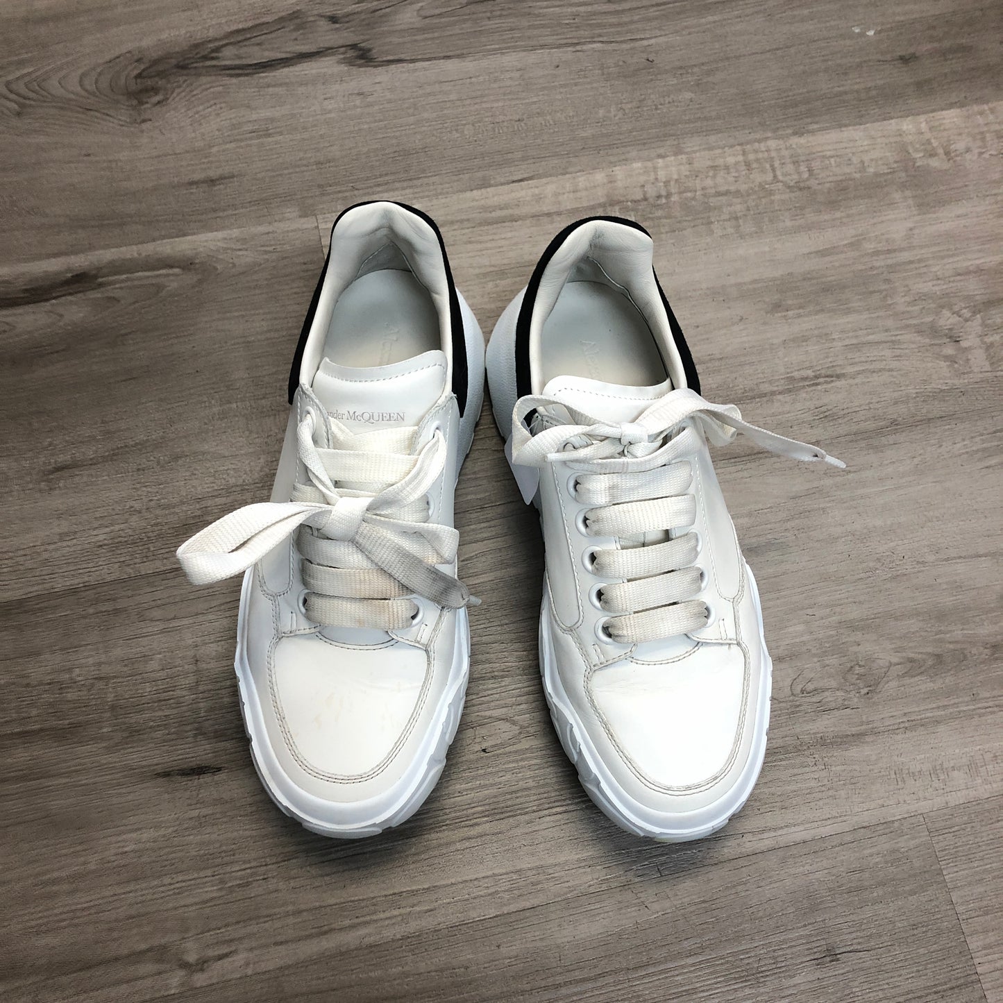 Alexander McQueen Oversized Platform Sneaker Shoes 36 White Black