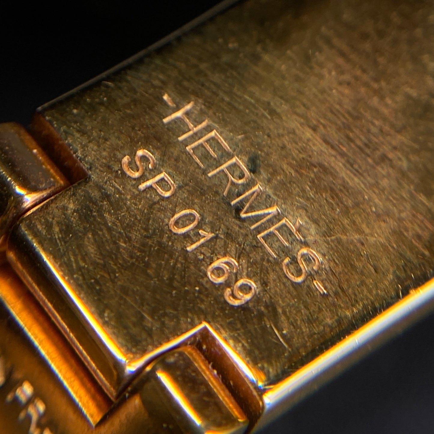 Hermes Taupe Enamel H Buckle Bangle Bracelet