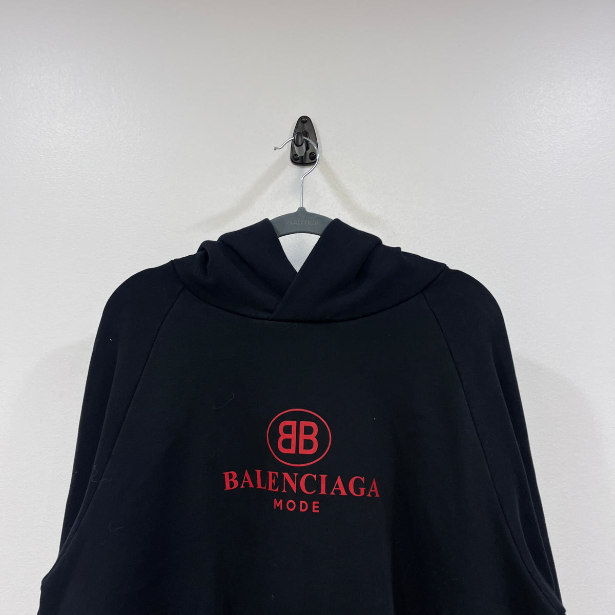 Balenciaga Navy blue  BB Logo Print Pullover Hoodie Size XXL