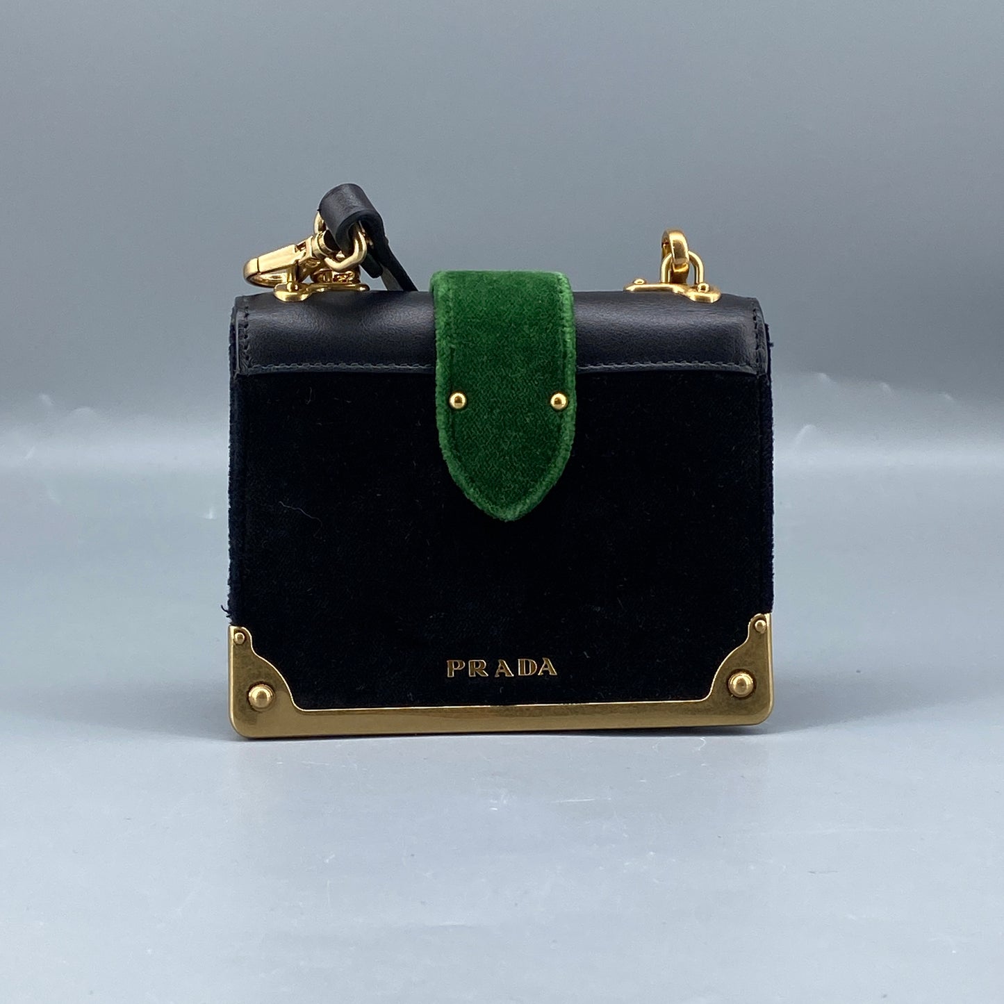 Prada Velvet City Calfskin Micro Cahier Bag Black