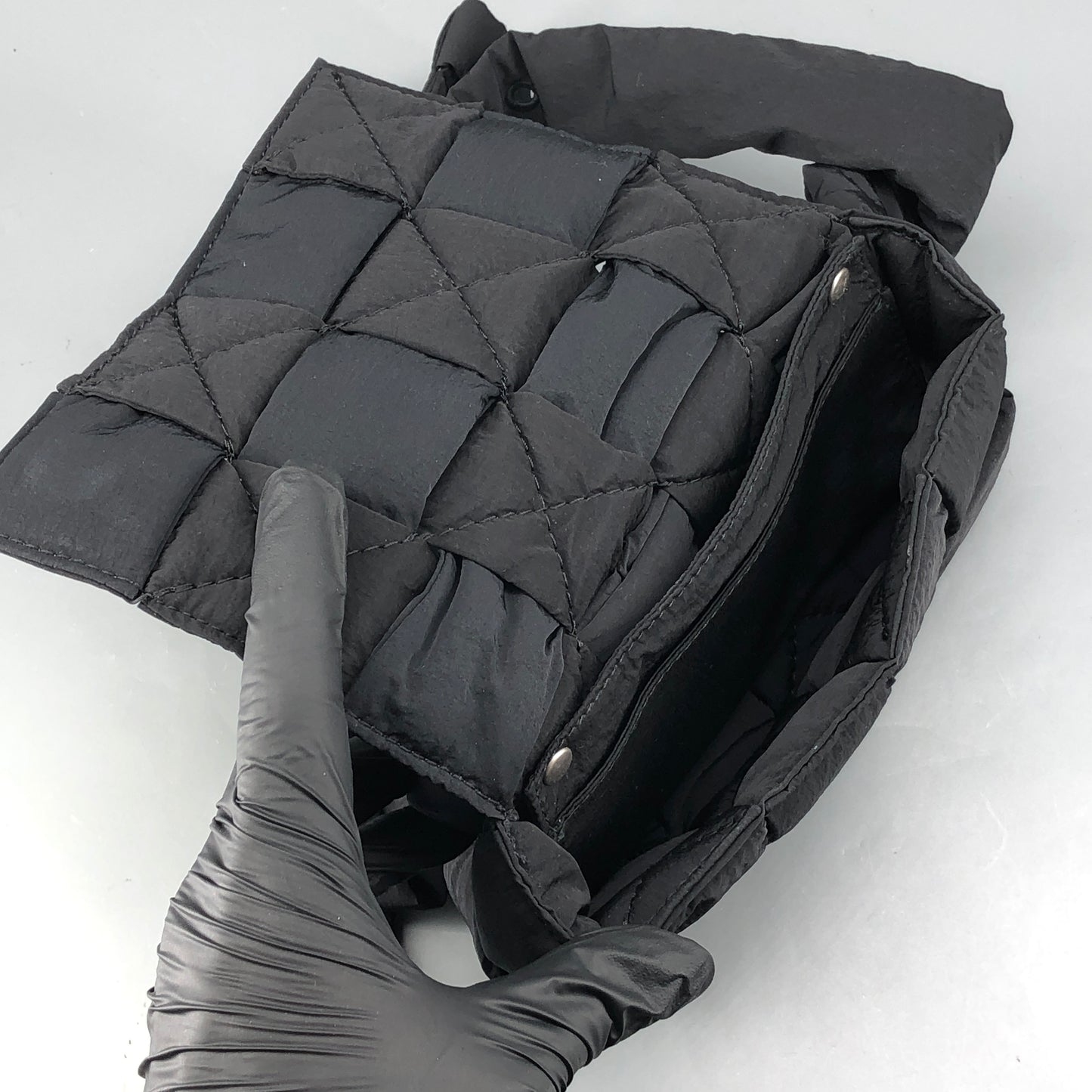 Bottega Veneta Intrecciato Padded Tech Cassette Mini Belt Bag Black