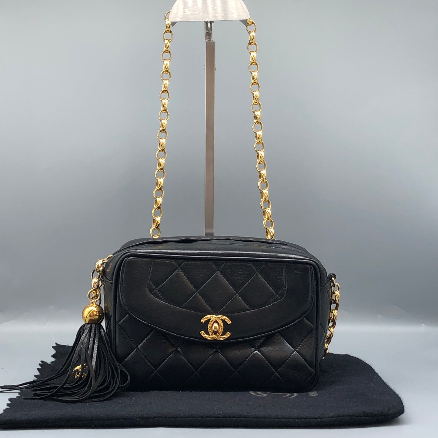 Chanel Black Quilted Leather Camera Bag