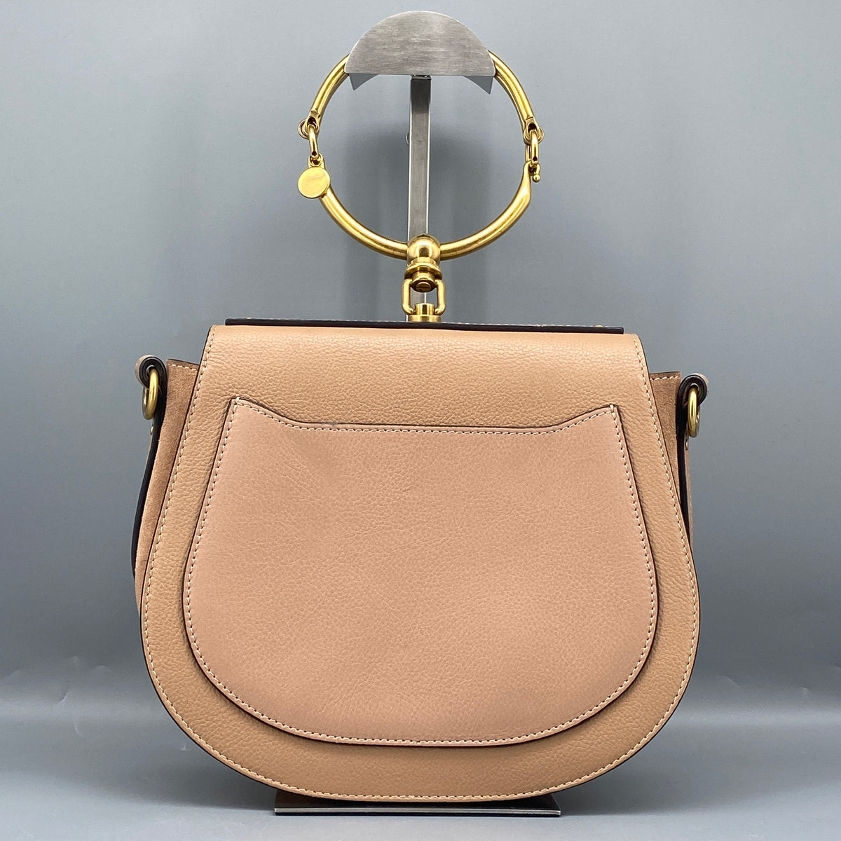 Chloe Nile Ring Crossbody Bag Nude Leather