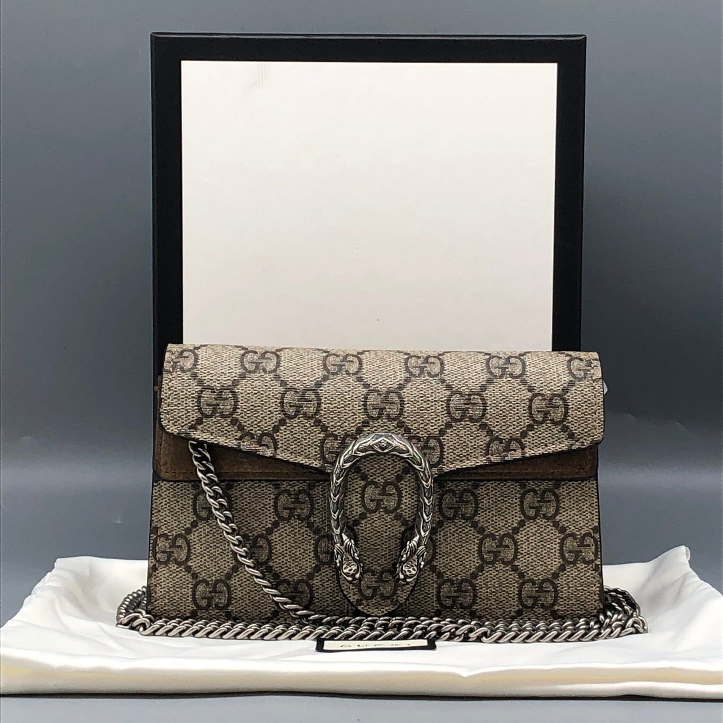 Gucci Dionysus GG Supreme Chain Bag Beige