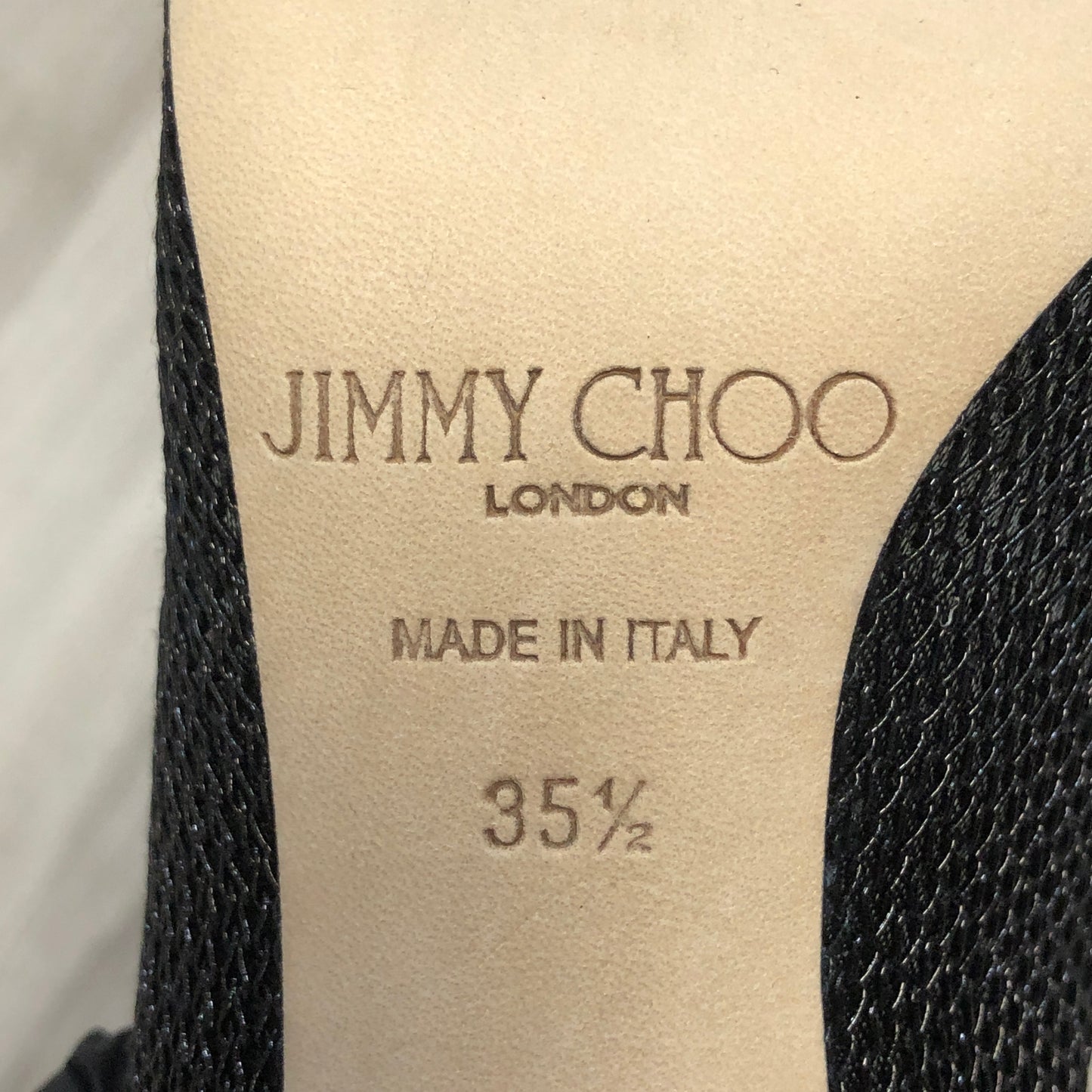 Jimmy Choo Women‘s Glitter Fabric Pointed Toe Stiletto Pumps Shoes 35.5 Black