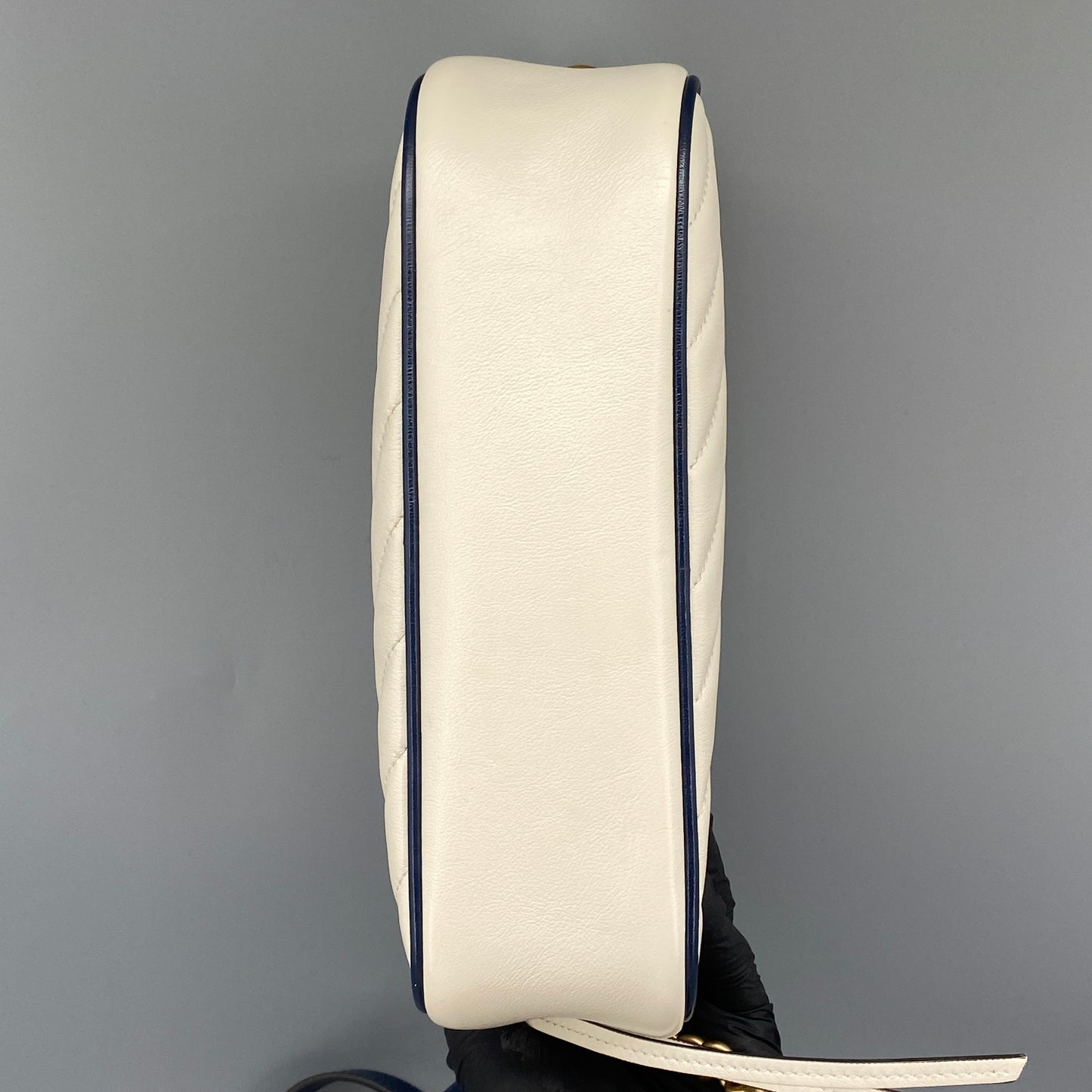 Gucci GG Marmont Chain Shoulder Bag Mystic White Blue Agata