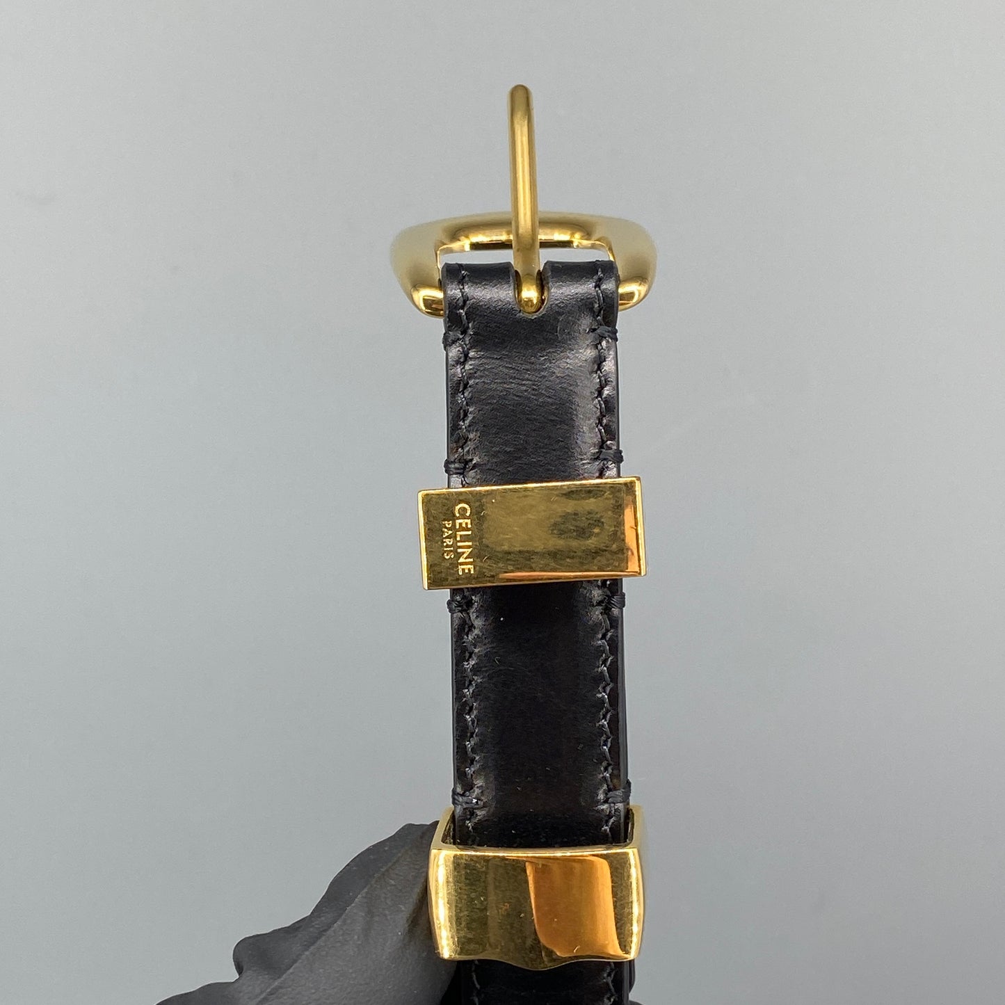 Celine Black Leather Belt 75cm