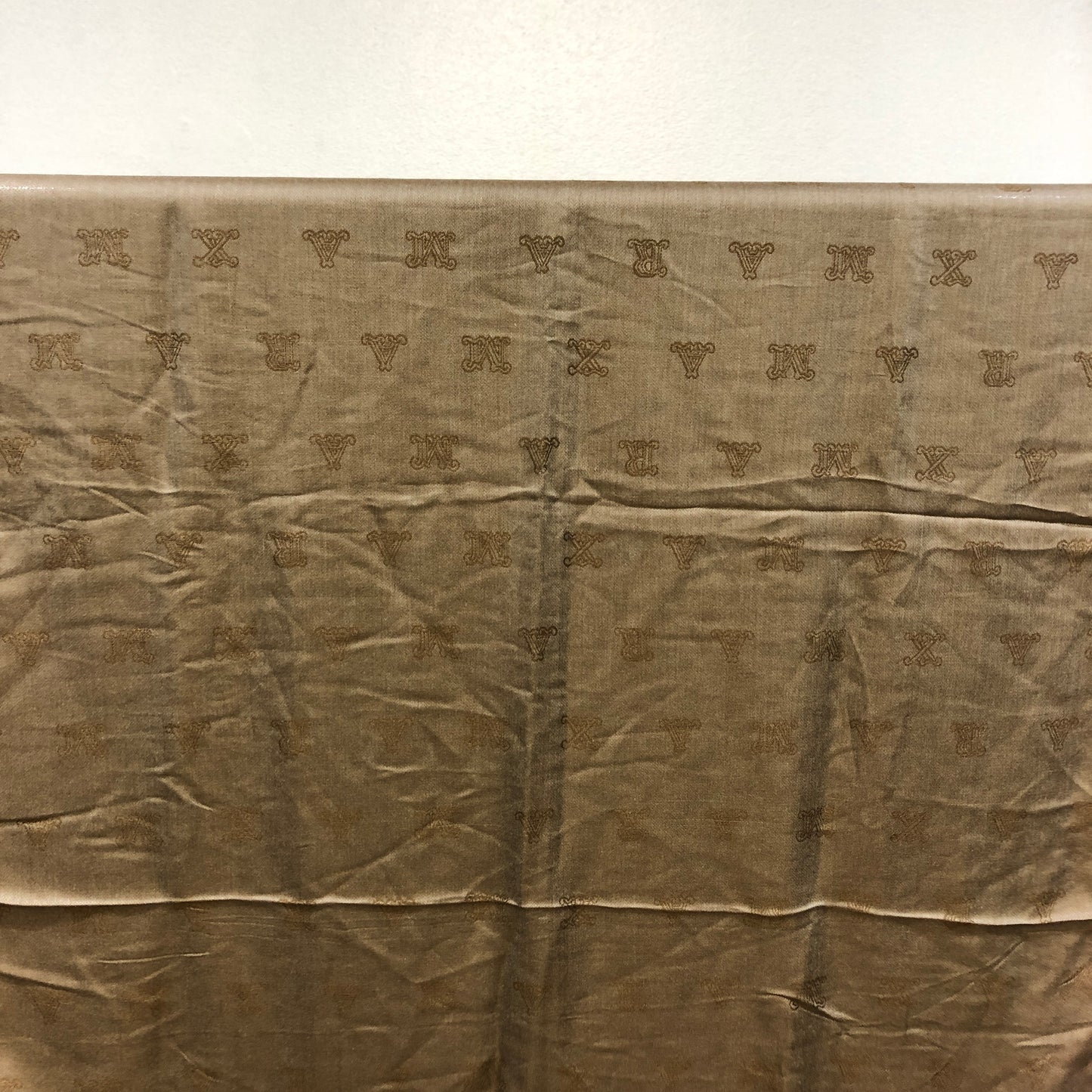Max Mara Brown Monogram Large Shawl Scarf 192×74cm