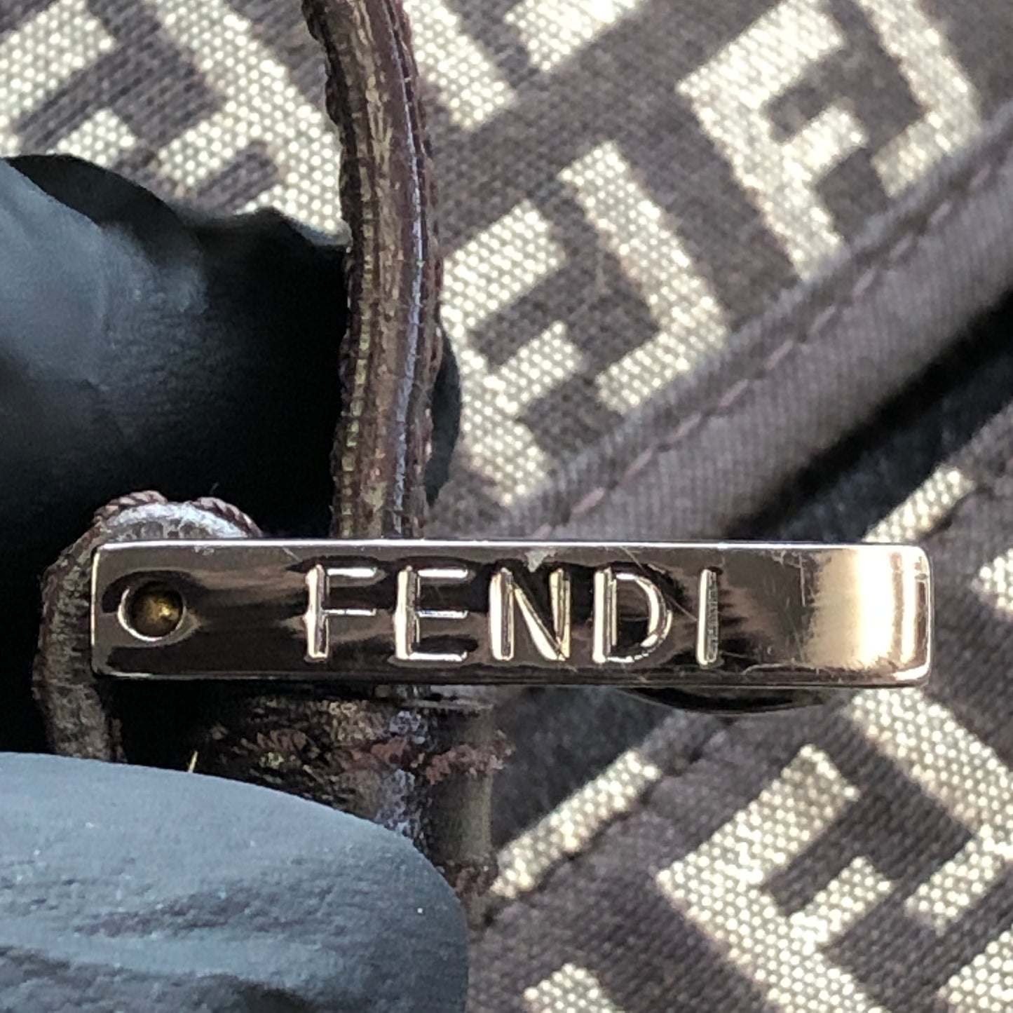 Fendi Zucca Shoulder Bag Brown