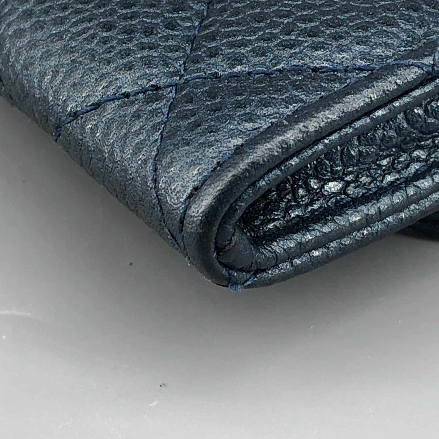 Chanel Classic Flap Blue Caviar Leather Short Wallet