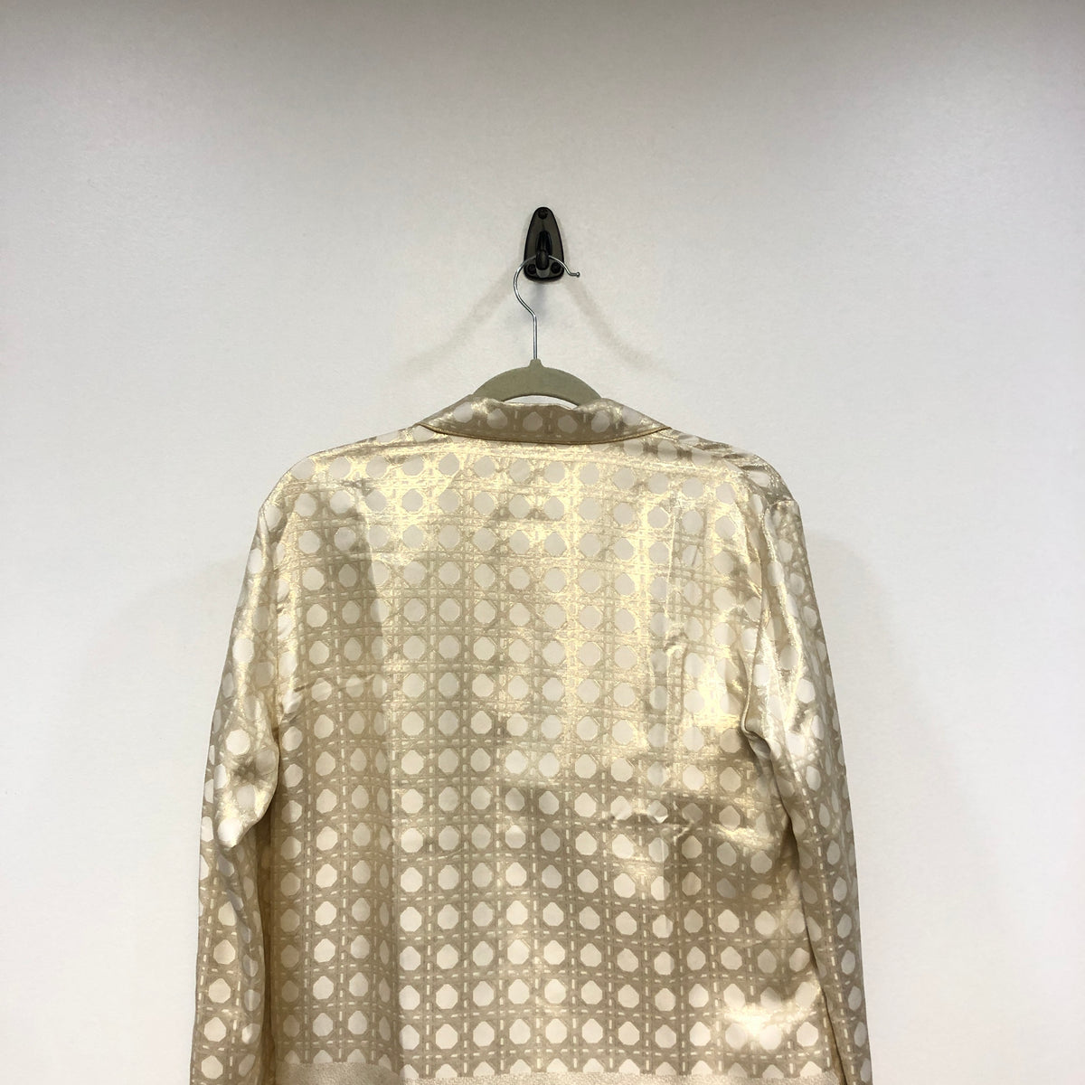 Christian Dior Gold & Beige Two Piece Shirt Wide Leg Pant Set