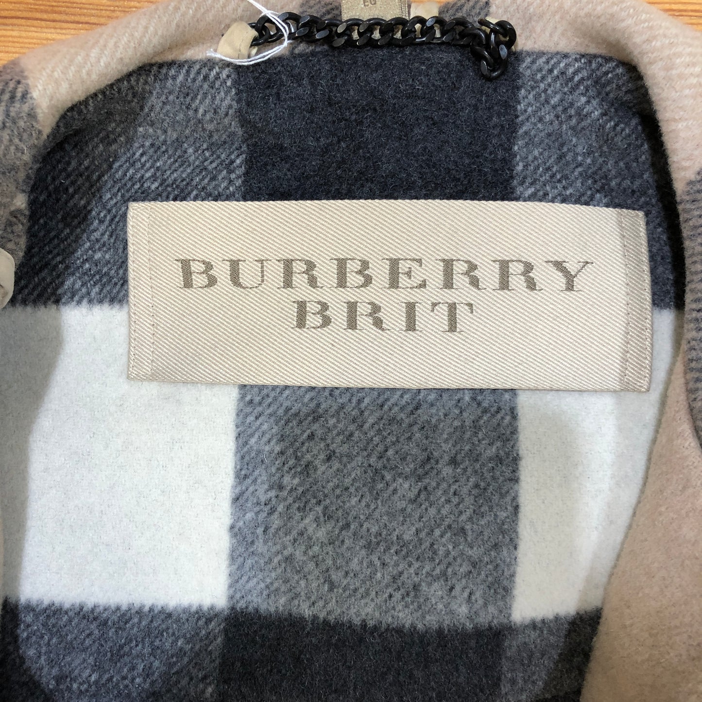 Burberry Black Wool Duffle Coat Size XL